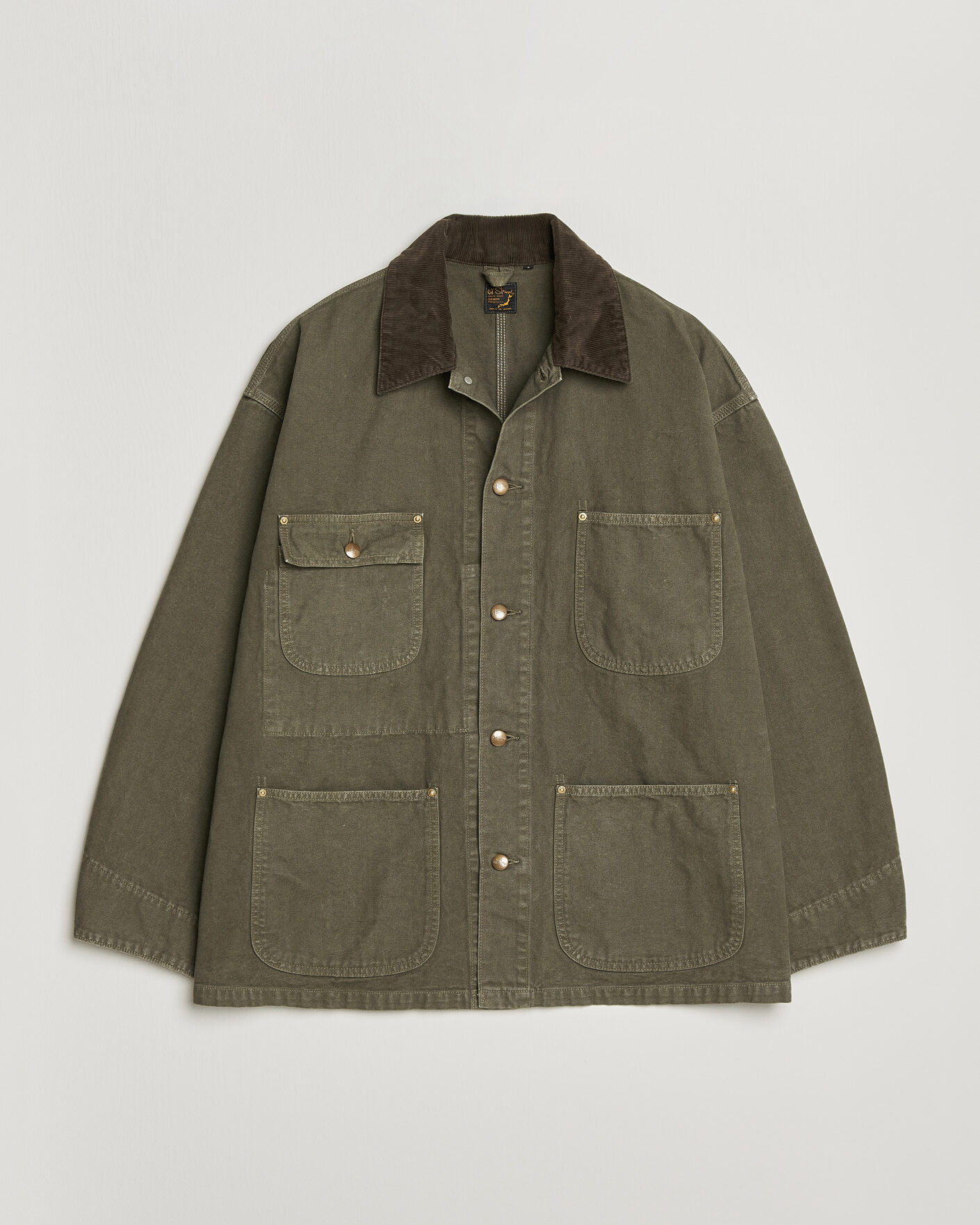 Mies | Takit | orSlow | Oxford Coverall Chore Jacket Army Green