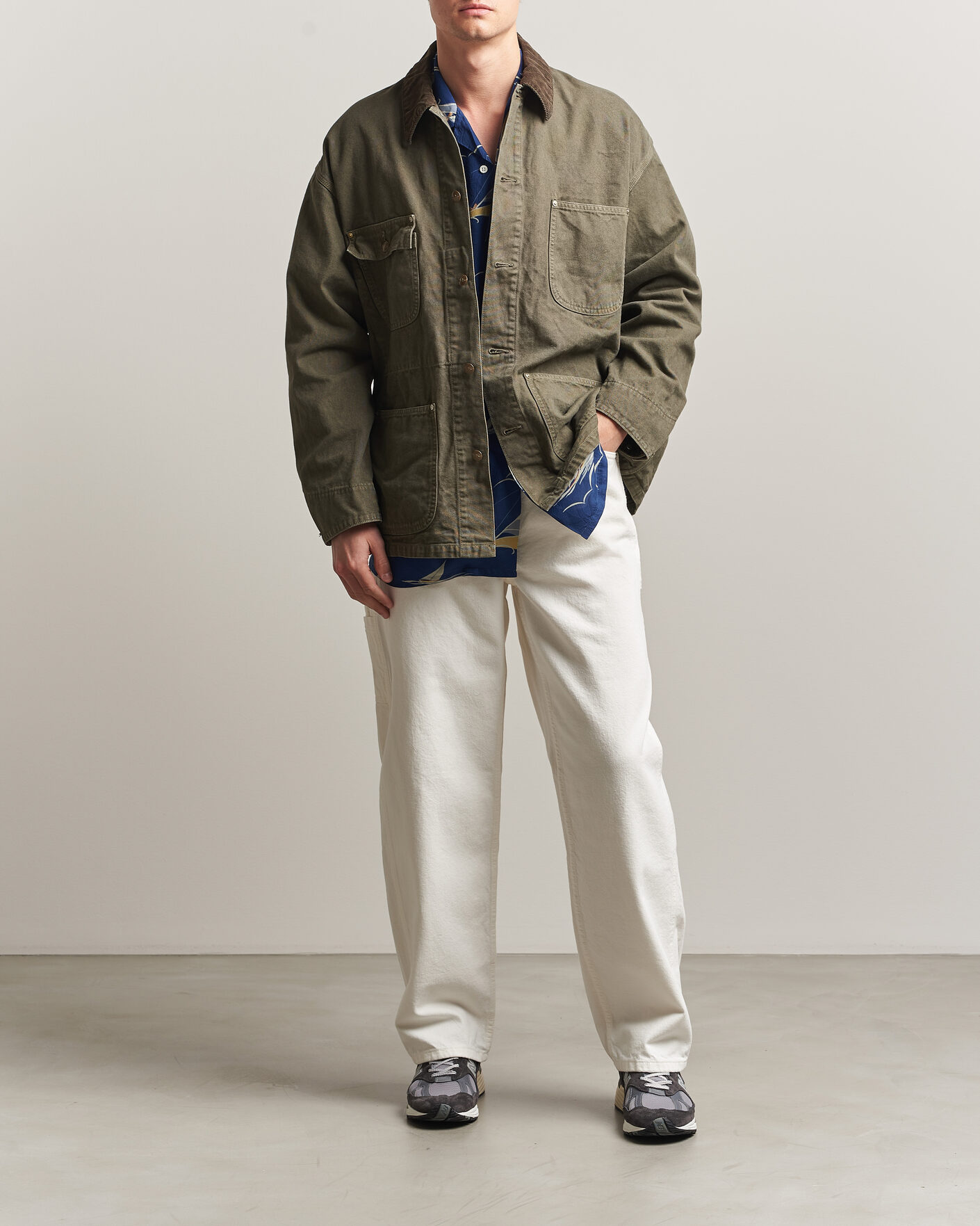 Mies | Takit | orSlow | Oxford Coverall Chore Jacket Army Green