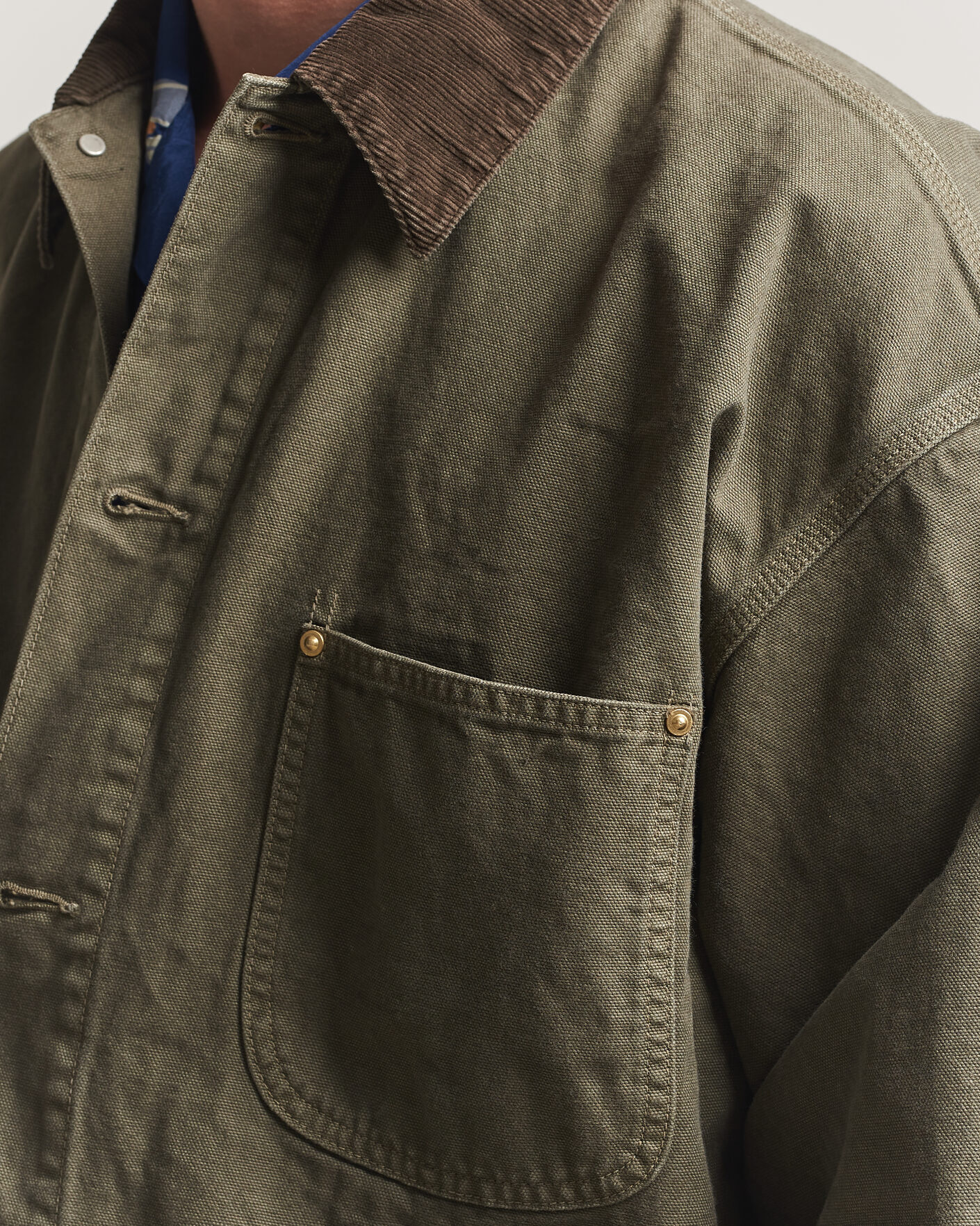 Mies | Takit | orSlow | Oxford Coverall Chore Jacket Army Green