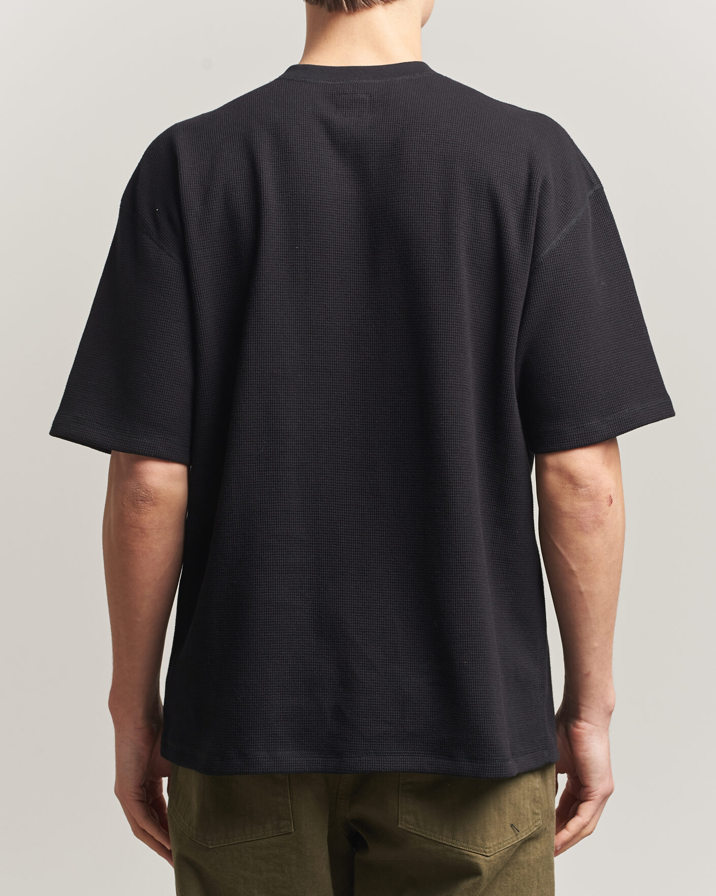 Mies | T-paidat | orSlow | Waffle Cotton T-Shirt Black