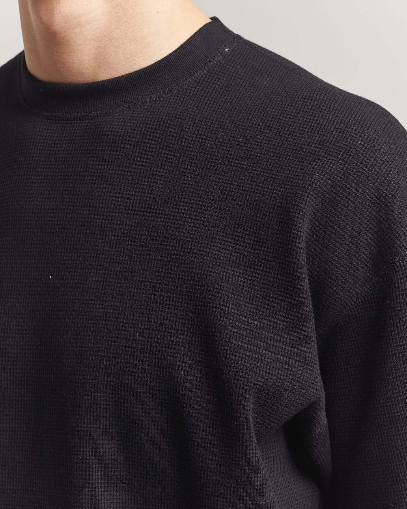 Mies | T-paidat | orSlow | Waffle Cotton T-Shirt Black