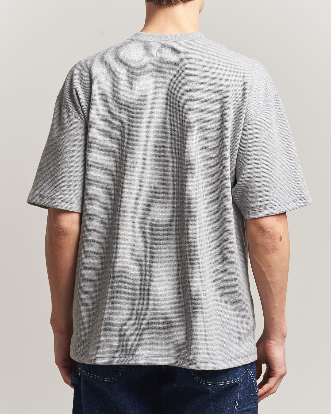 Mies | T-paidat | orSlow | Waffle Cotton T-Shirt Heather Gray
