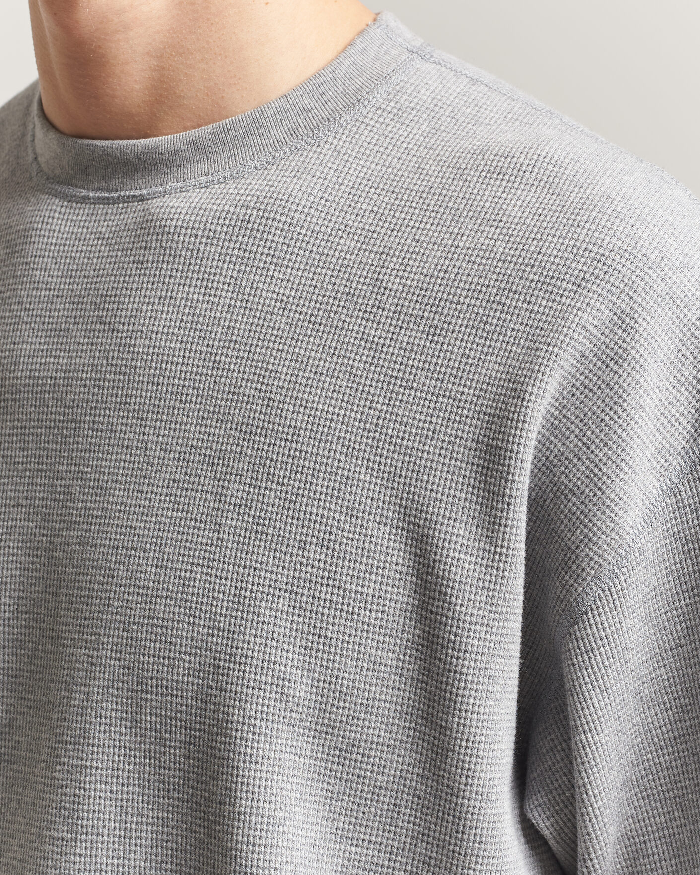 Mies | T-paidat | orSlow | Waffle Cotton T-Shirt Heather Gray