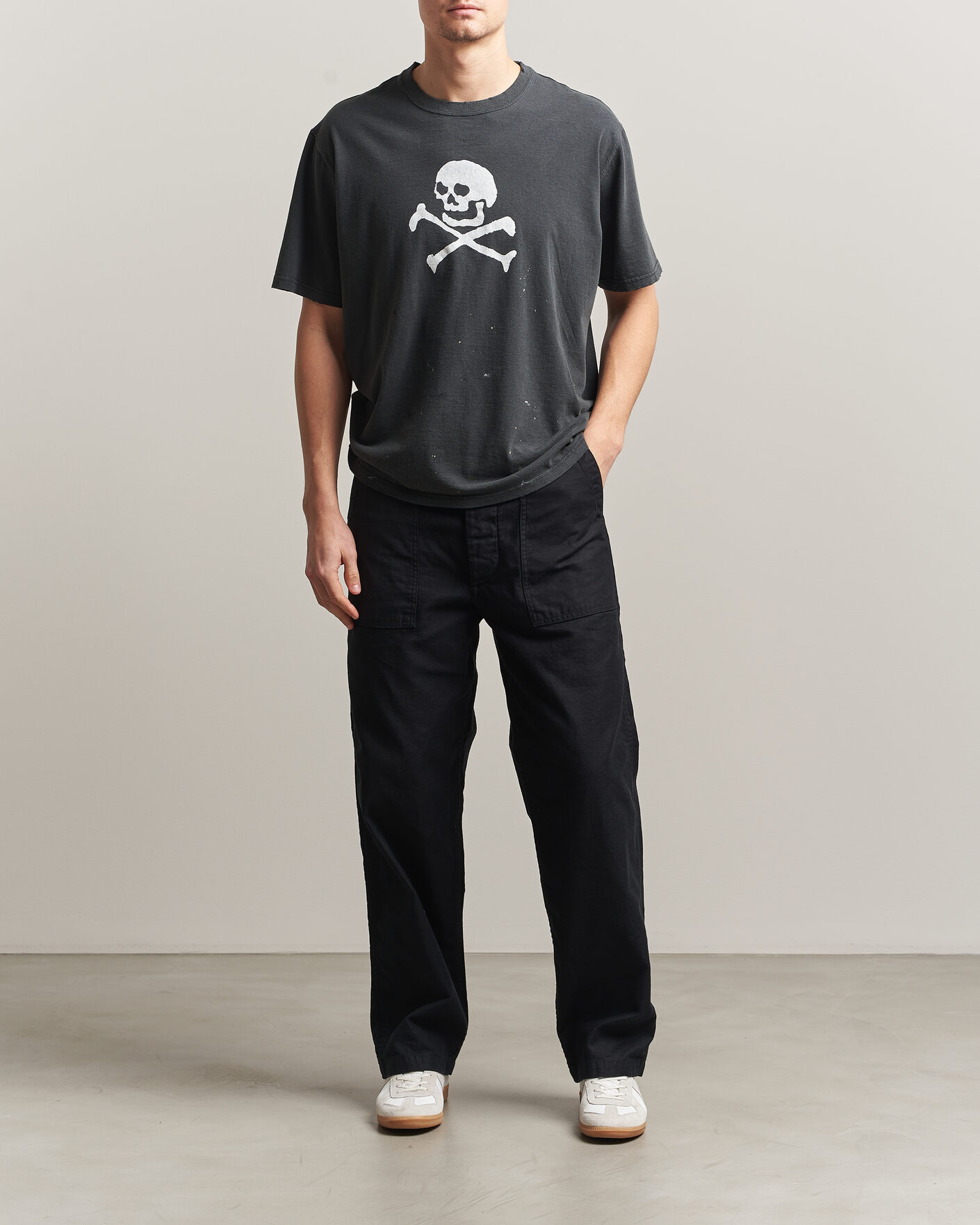 Mies | T-paidat | orSlow | Vintage Skull Print T-Shirt Black