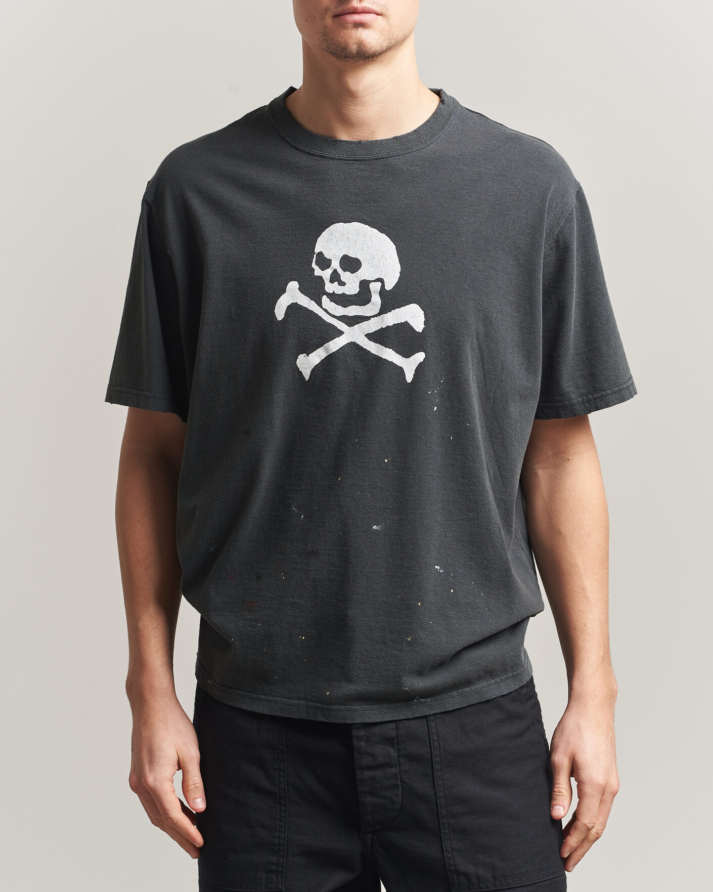 Mies | T-paidat | orSlow | Vintage Skull Print T-Shirt Black