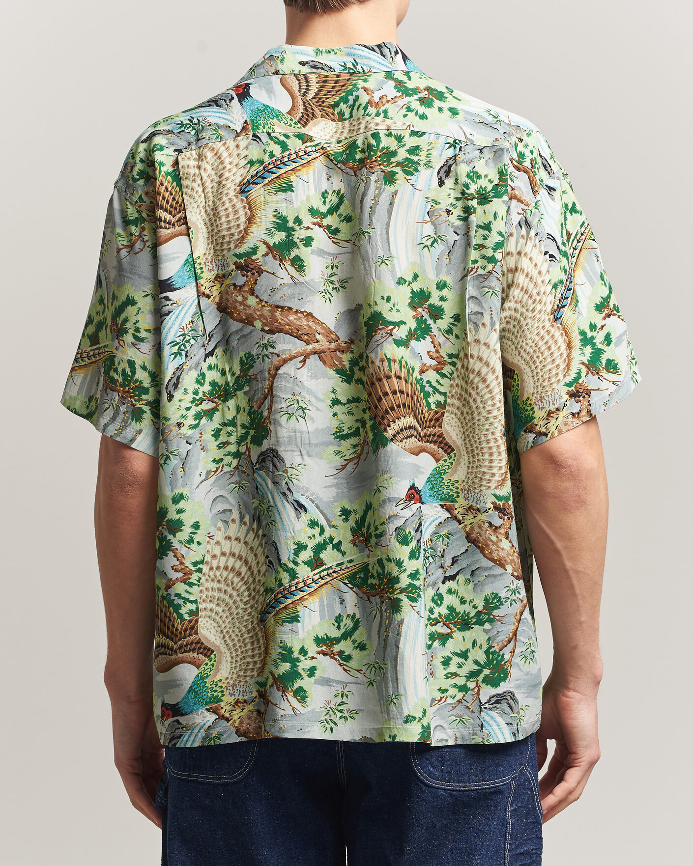 Mies | Kauluspaidat | orSlow | Peacock Garden Hawaiian Shirt Green