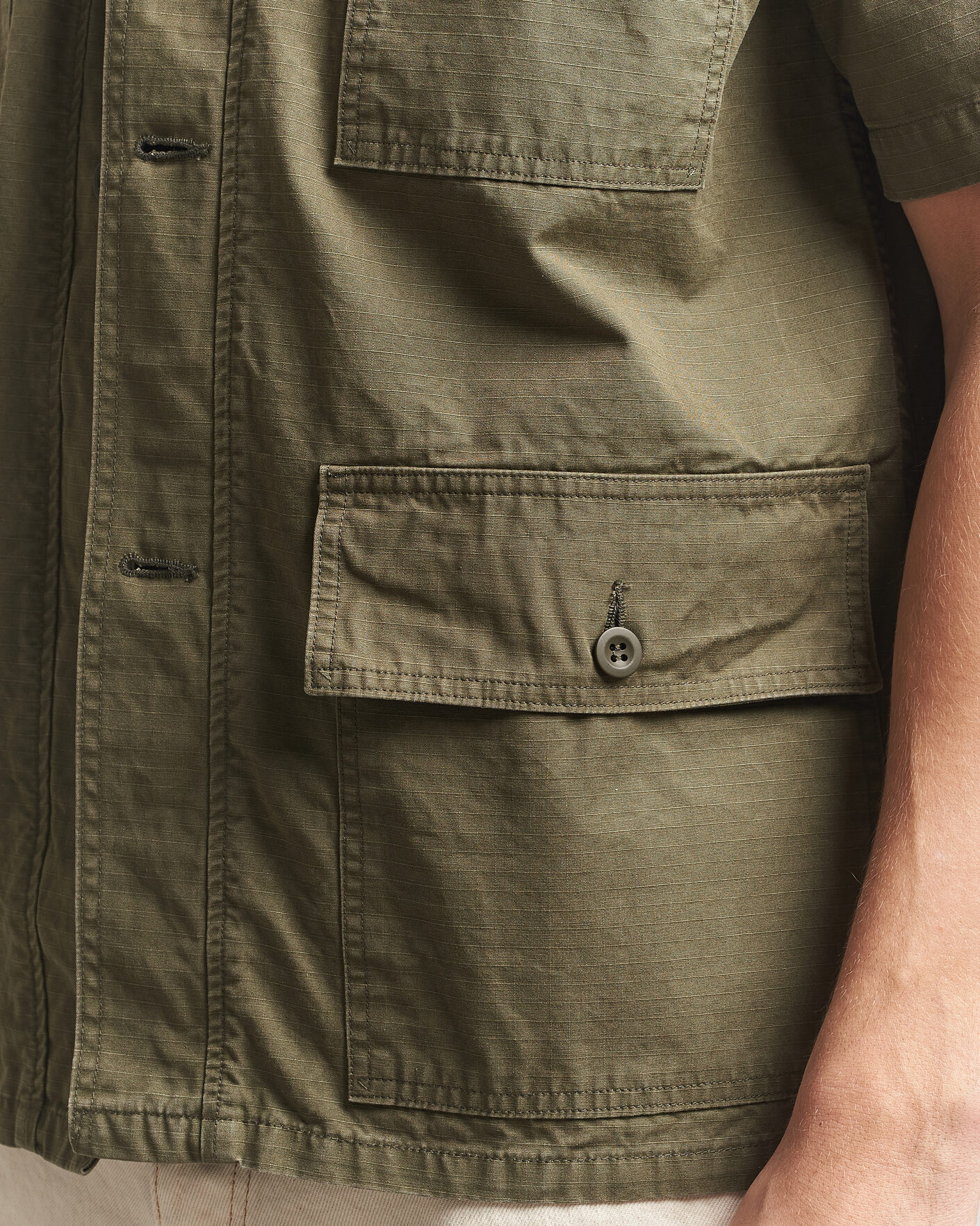 Mies | Kauluspaidat | orSlow | Short Sleeve Utility Shirt Army Green