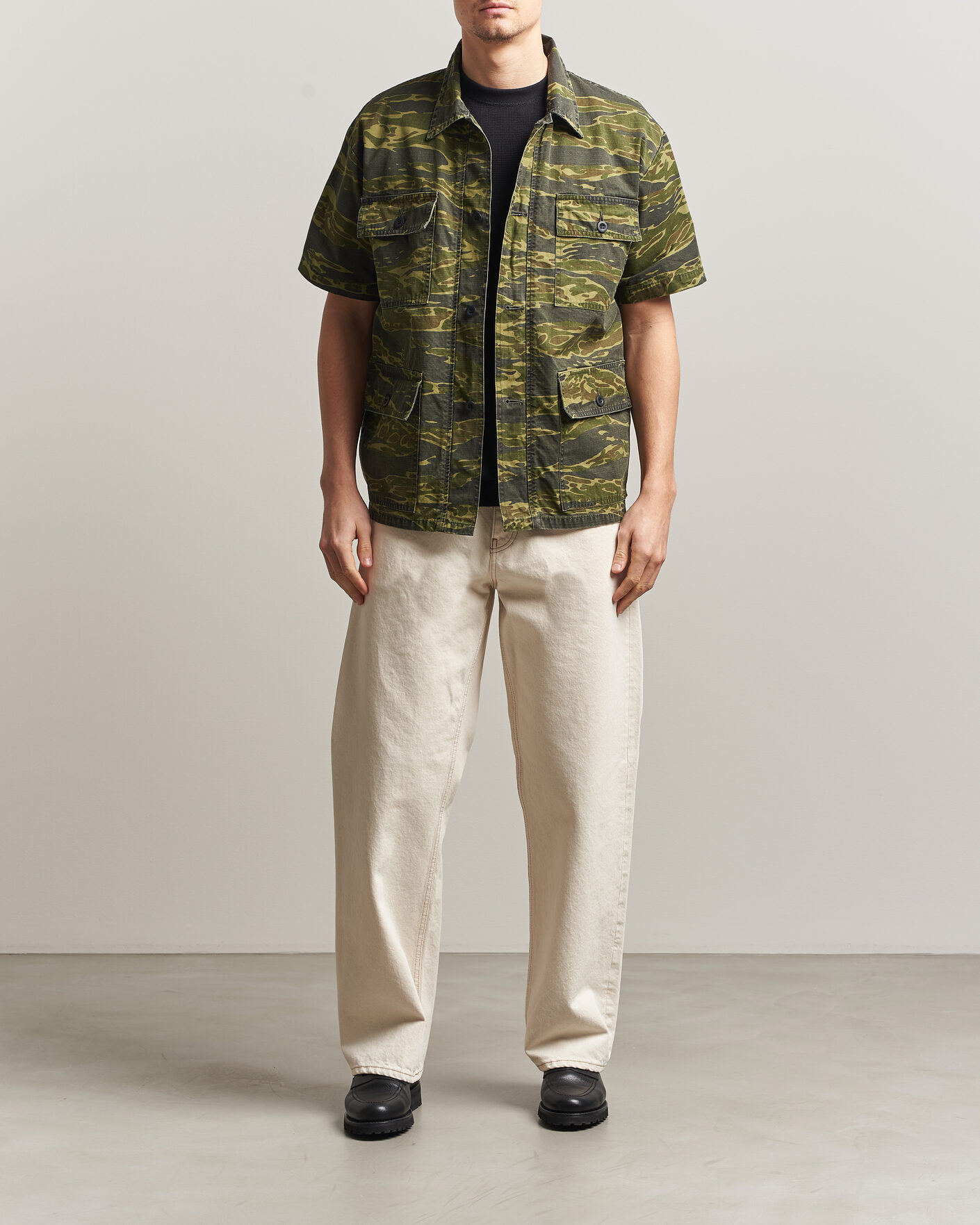 Mies | Kauluspaidat | orSlow | Short Sleeve Utility Shirt Tiger Camo