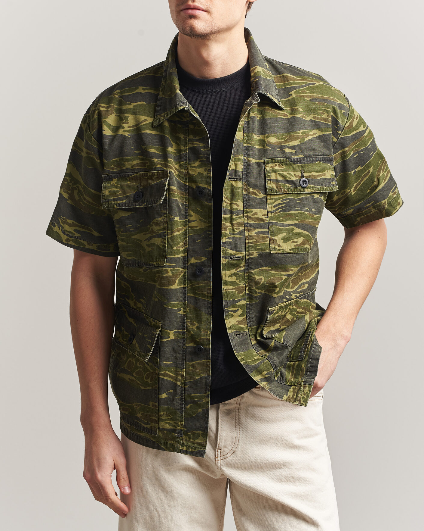 Mies | Kauluspaidat | orSlow | Short Sleeve Utility Shirt Tiger Camo