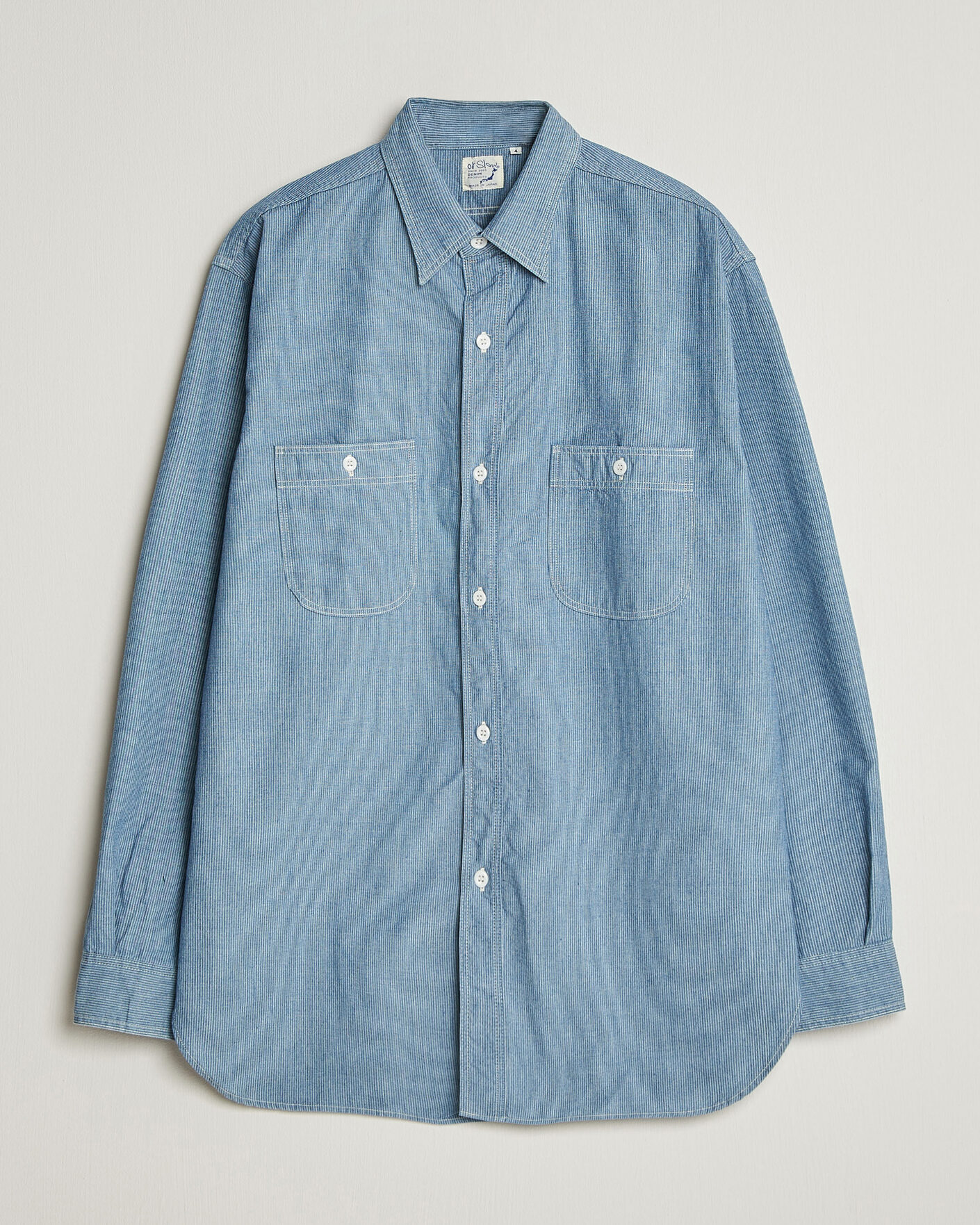 Mies | Kauluspaidat | orSlow | Relax Fit Chambray Work Shirt Hickory Stirpe