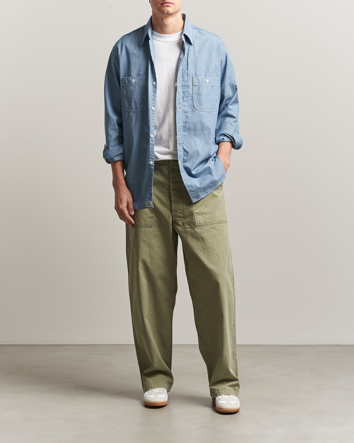 Mies | Housut | orSlow | Summer Fatigue Pants Washed Army Green
