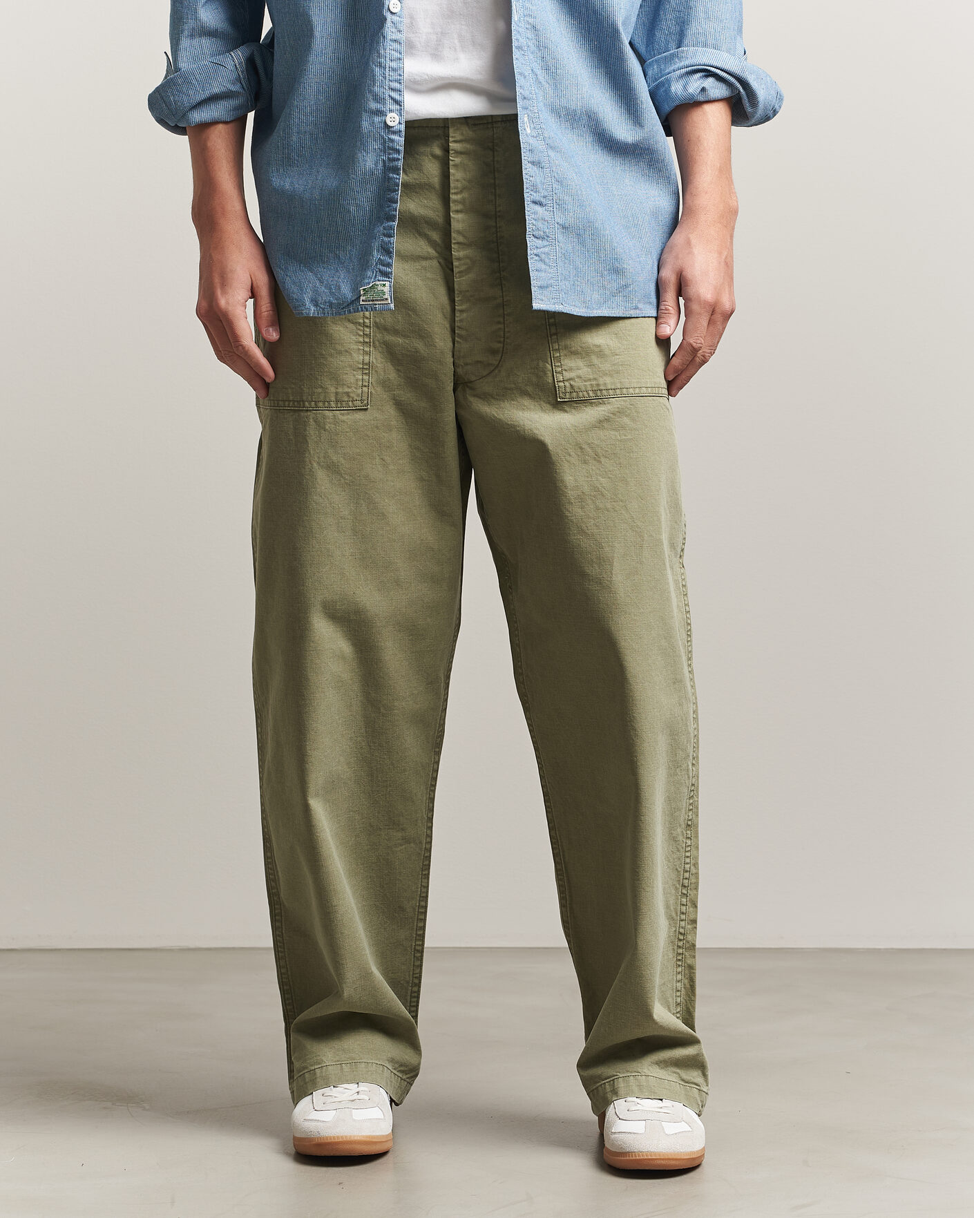 Mies | Housut | orSlow | Summer Fatigue Pants Washed Army Green