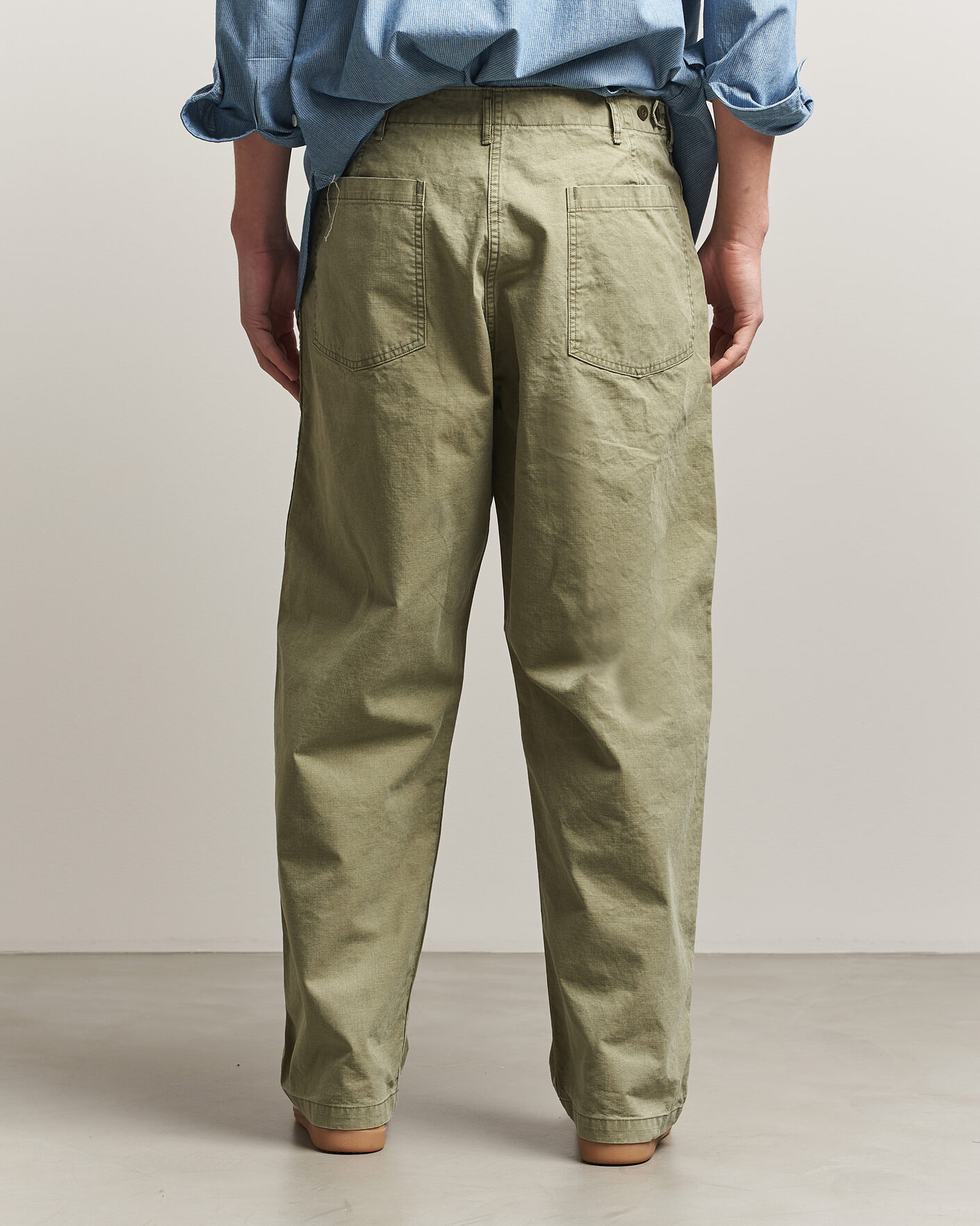Mies | Housut | orSlow | Summer Fatigue Pants Washed Army Green