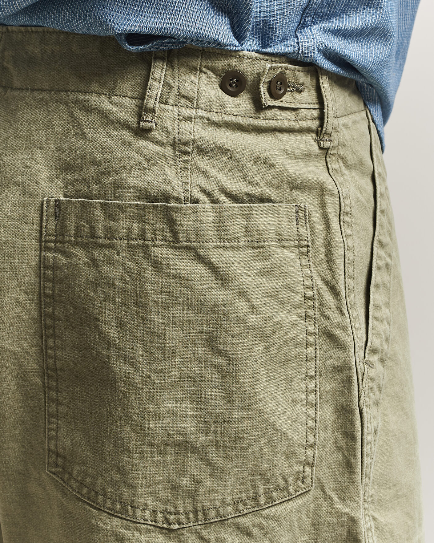 Mies | Housut | orSlow | Summer Fatigue Pants Washed Army Green