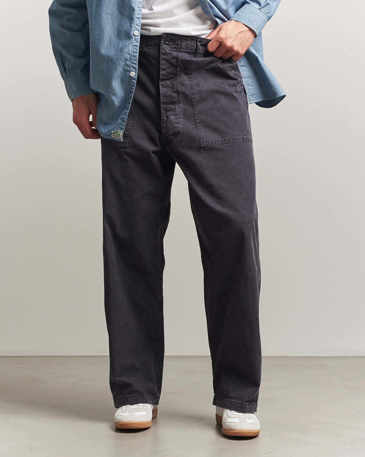 Mies | Housut | orSlow | Summer Fatigue Pants Washed Black