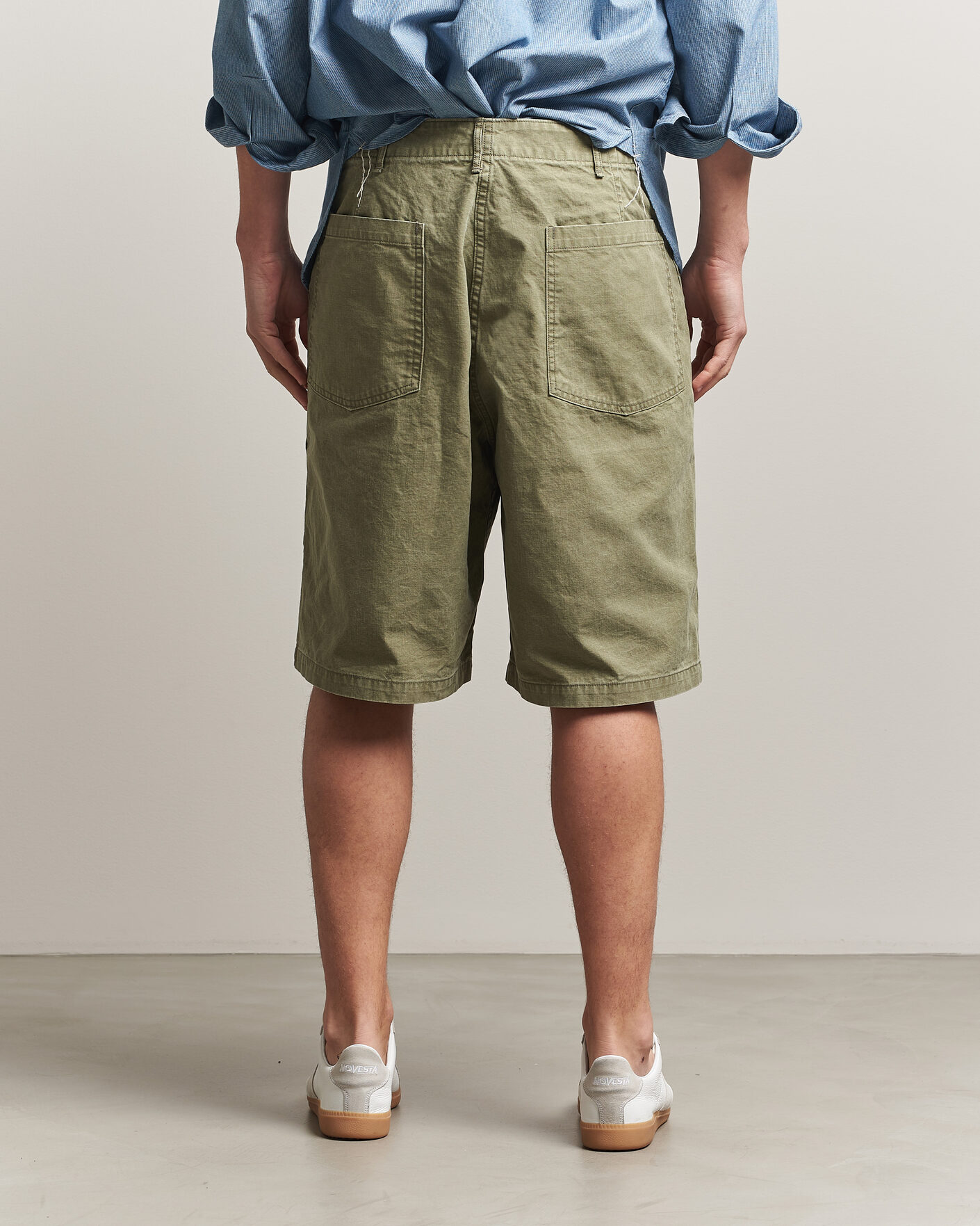 Mies | Shortsit | orSlow | Summer Fatigue Shorts Washed Army Green