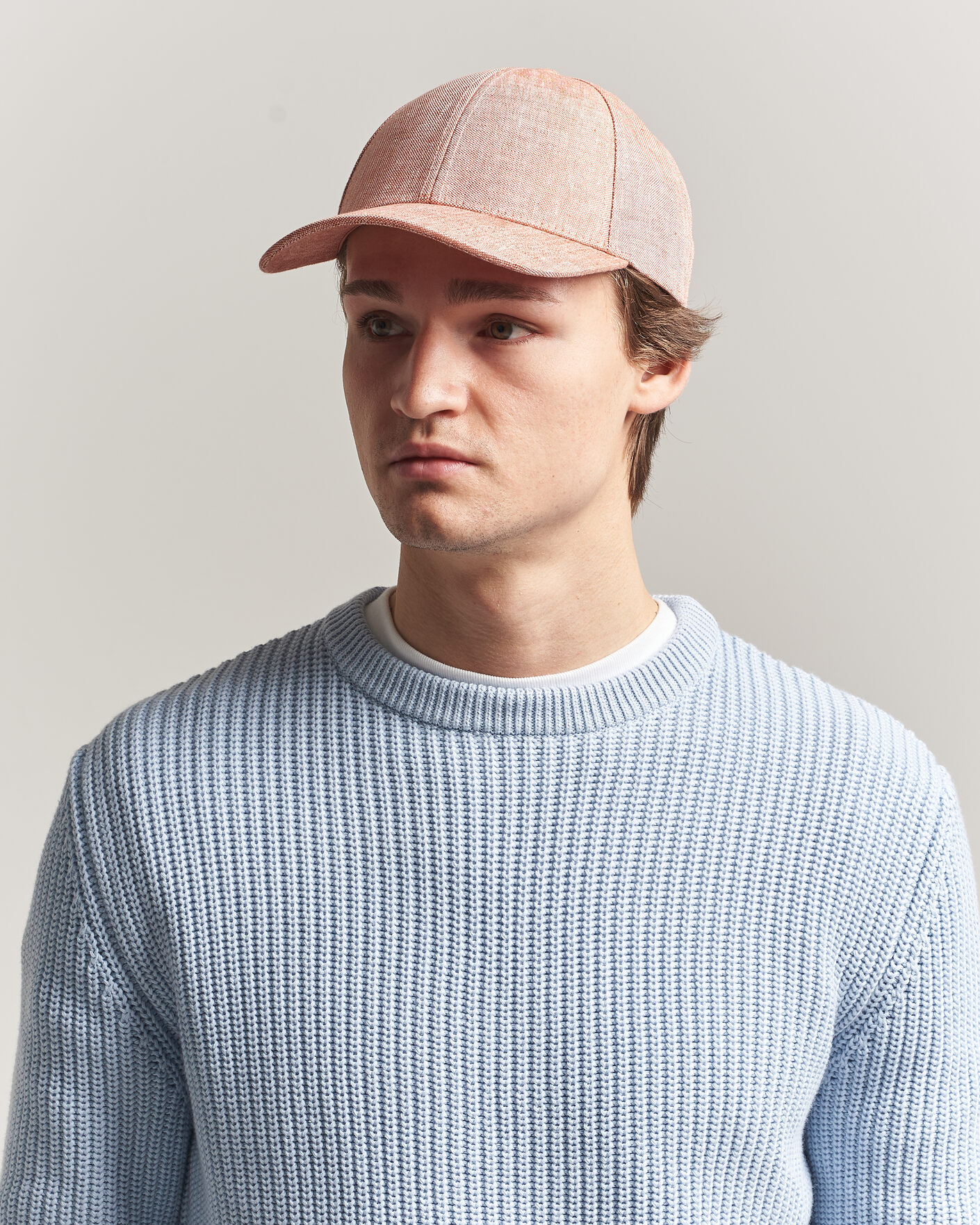 Mies | Päähineet | Varsity Headwear | Linen Baseball Cap Pale Rust