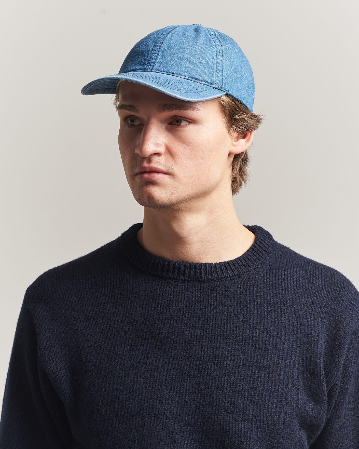 Mies | Päähineet | Varsity Headwear | Washed Denim Baseball Cap Indigo