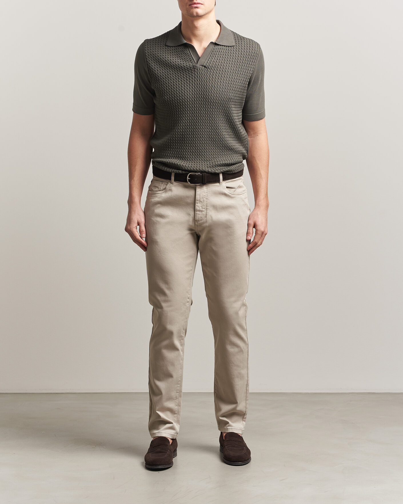 Mies | Housut | Oscar Jacobson | Slim Fit 5-Pocket Chino  Beige