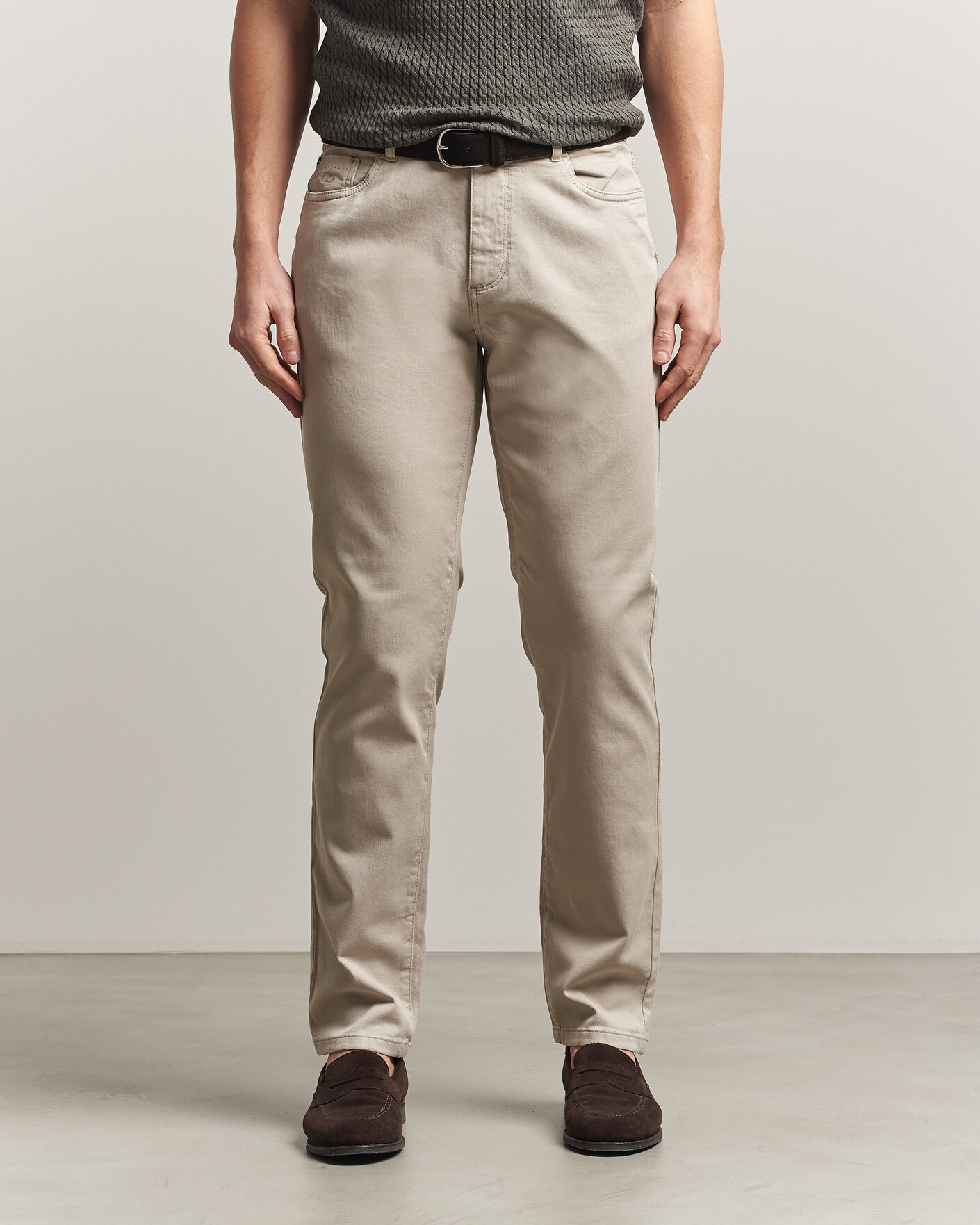 Mies | Housut | Oscar Jacobson | Slim Fit 5-Pocket Chino  Beige
