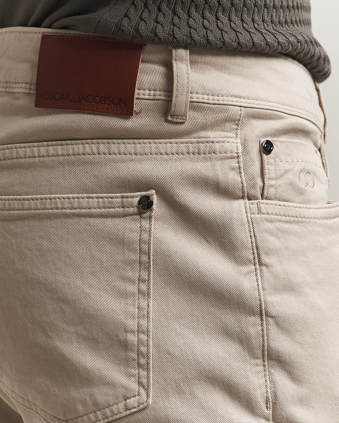 Mies | Housut | Oscar Jacobson | Slim Fit 5-Pocket Chino Beige