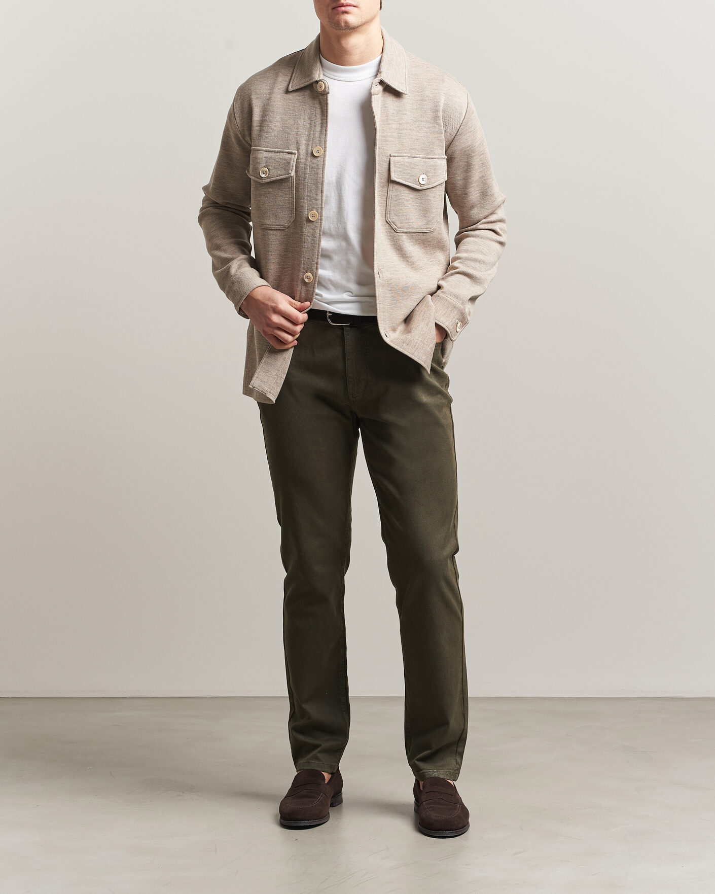 Mies | Housut | Oscar Jacobson | Slim Fit 5-Pocket Chino Olive