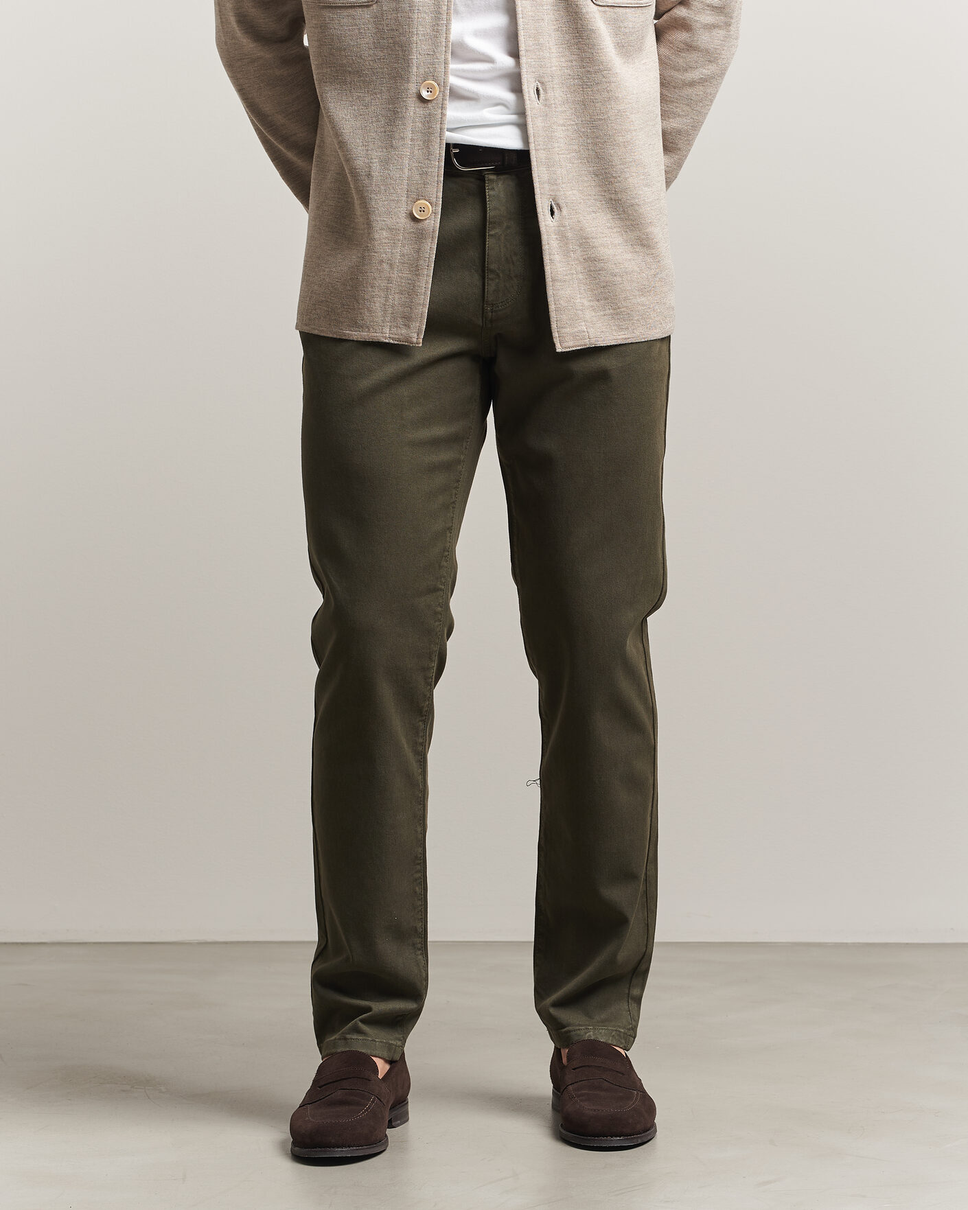 Mies | Housut | Oscar Jacobson | Slim Fit 5-Pocket Chino Olive