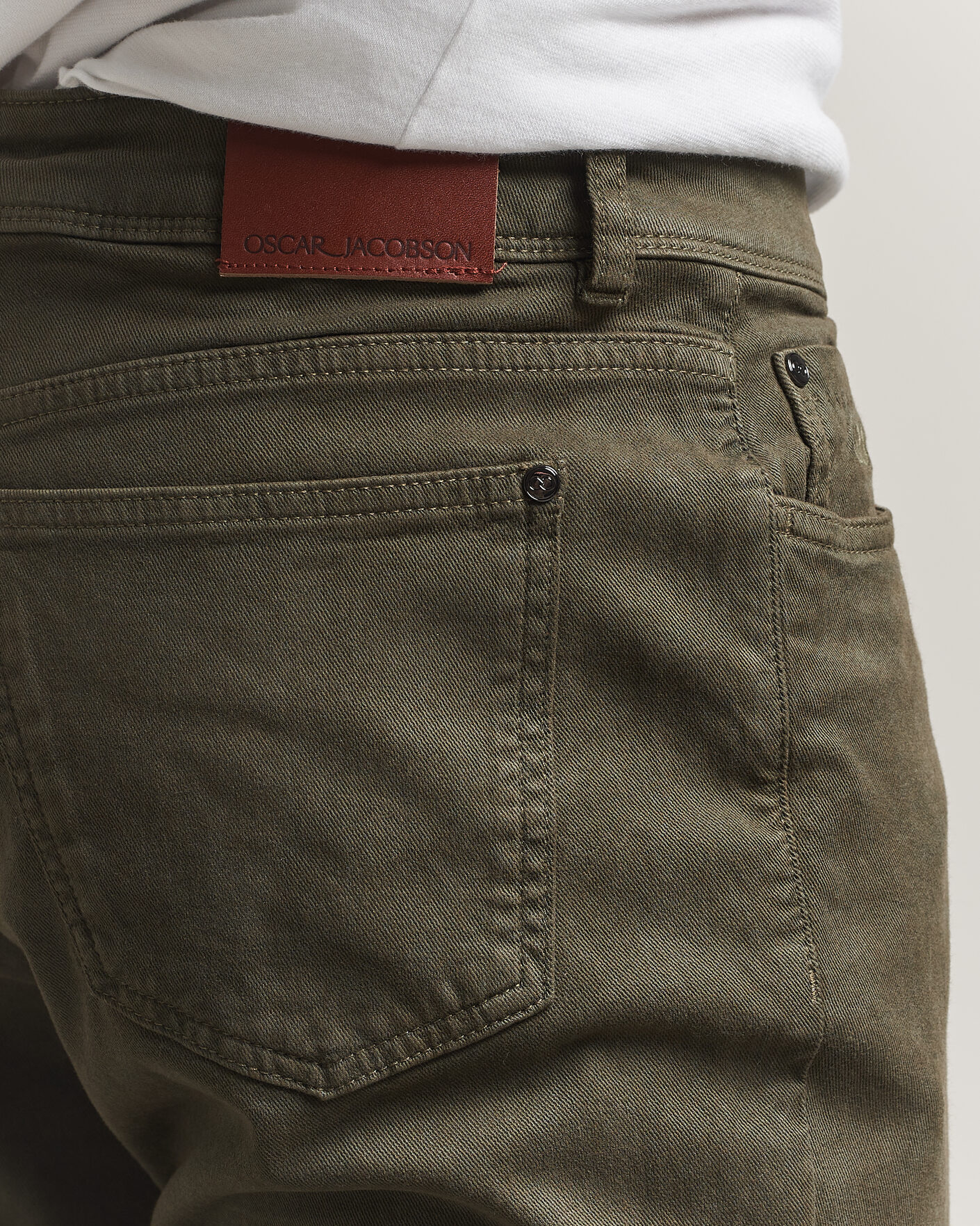Mies | Housut | Oscar Jacobson | Slim Fit 5-Pocket Chino Olive
