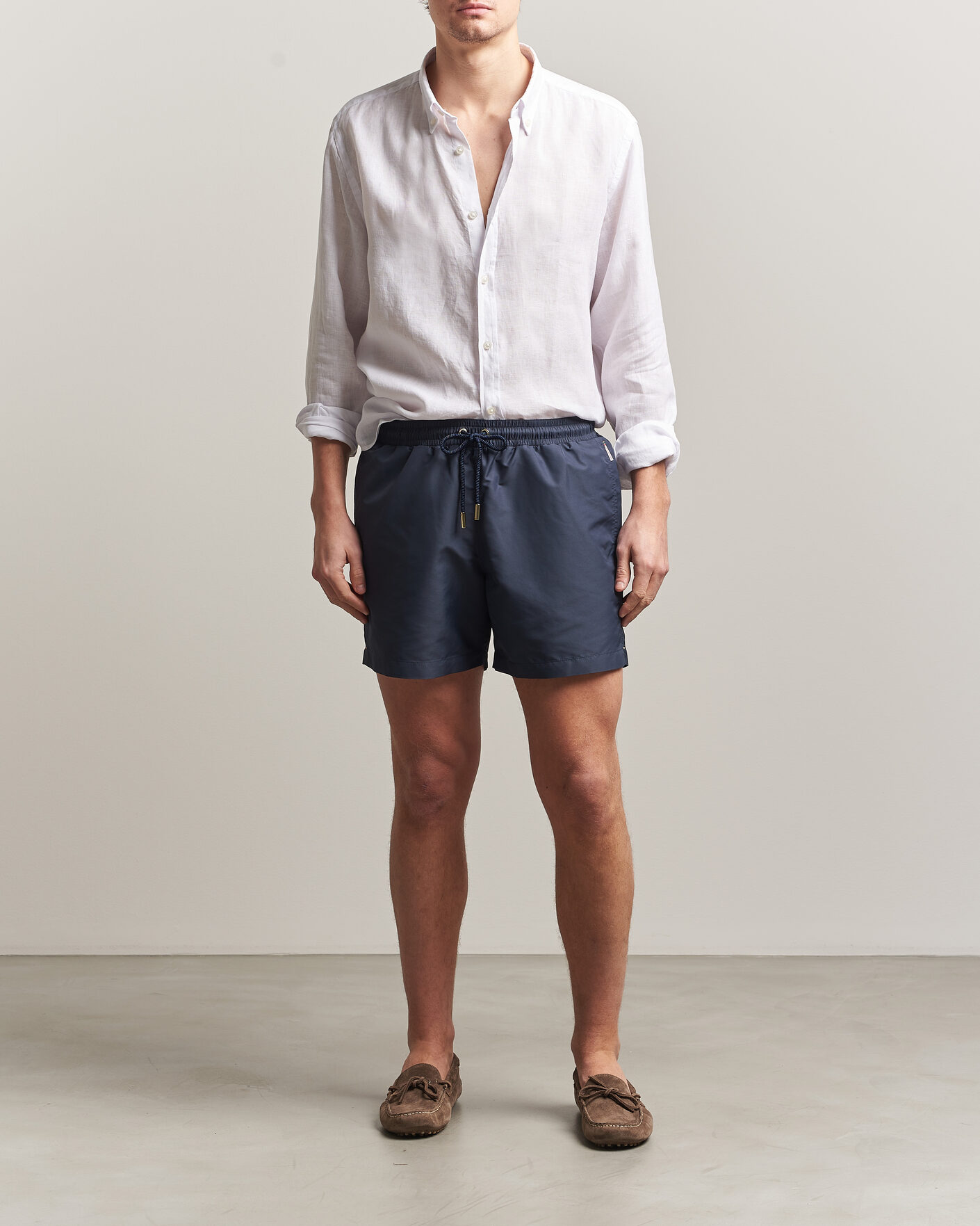 Mies | Uimahousut | Orlebar Brown | Boxer Solid Drawstring Swim Shorts Granite