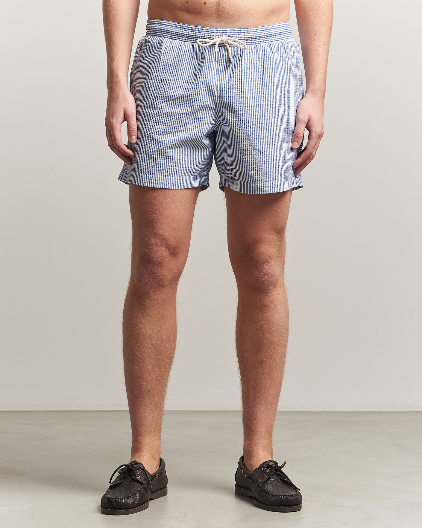 Mies | Uimahousut | Orlebar Brown | Boxer Seersucker Drawstring Swim Shorts Nova Blue