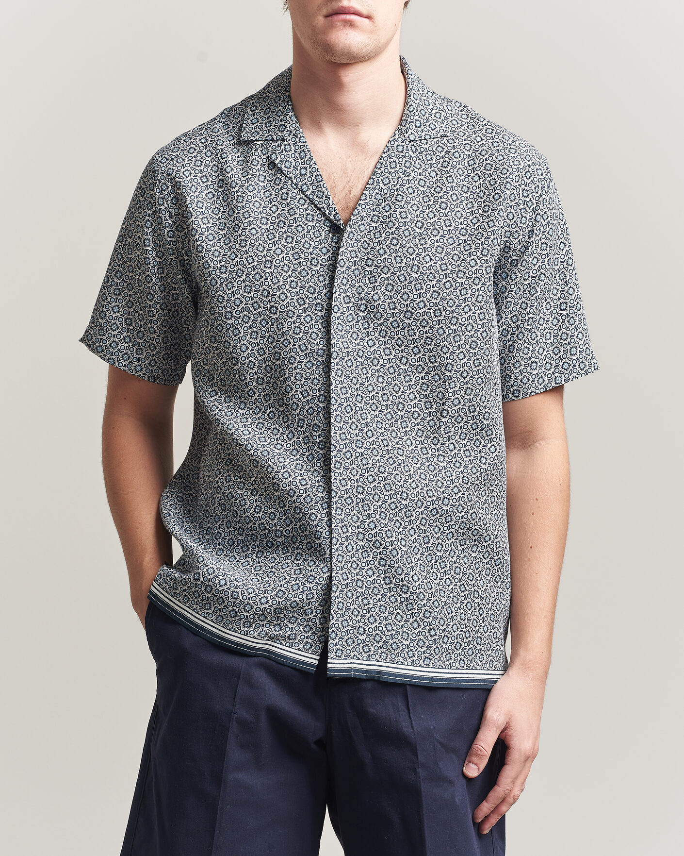 Mies | Kauluspaidat | Orlebar Brown | Maitan Lyocel Petola Shirts Night Iris