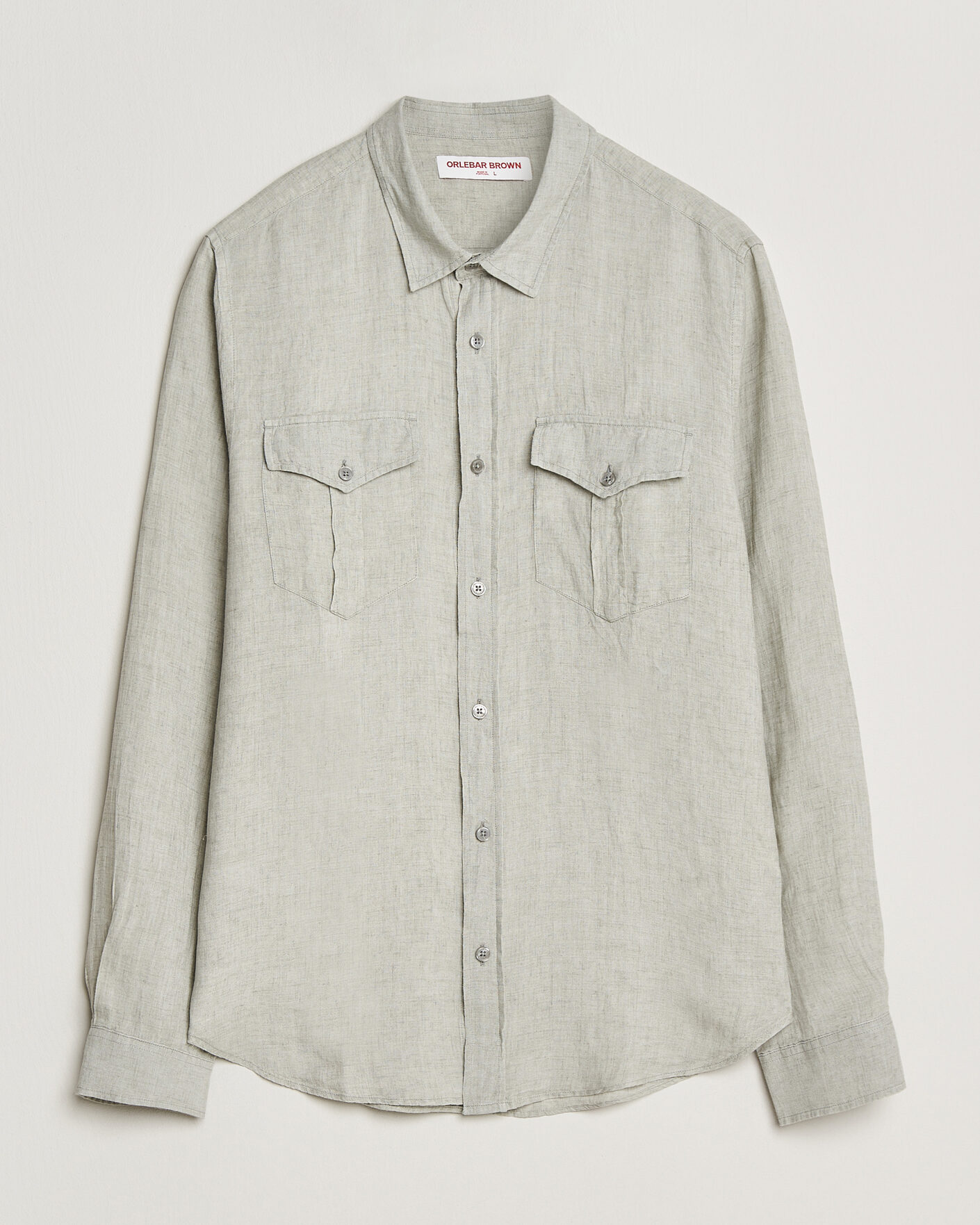 Mies | Kauluspaidat | Orlebar Brown | Coleburn Linen Shirt Cliff Grey