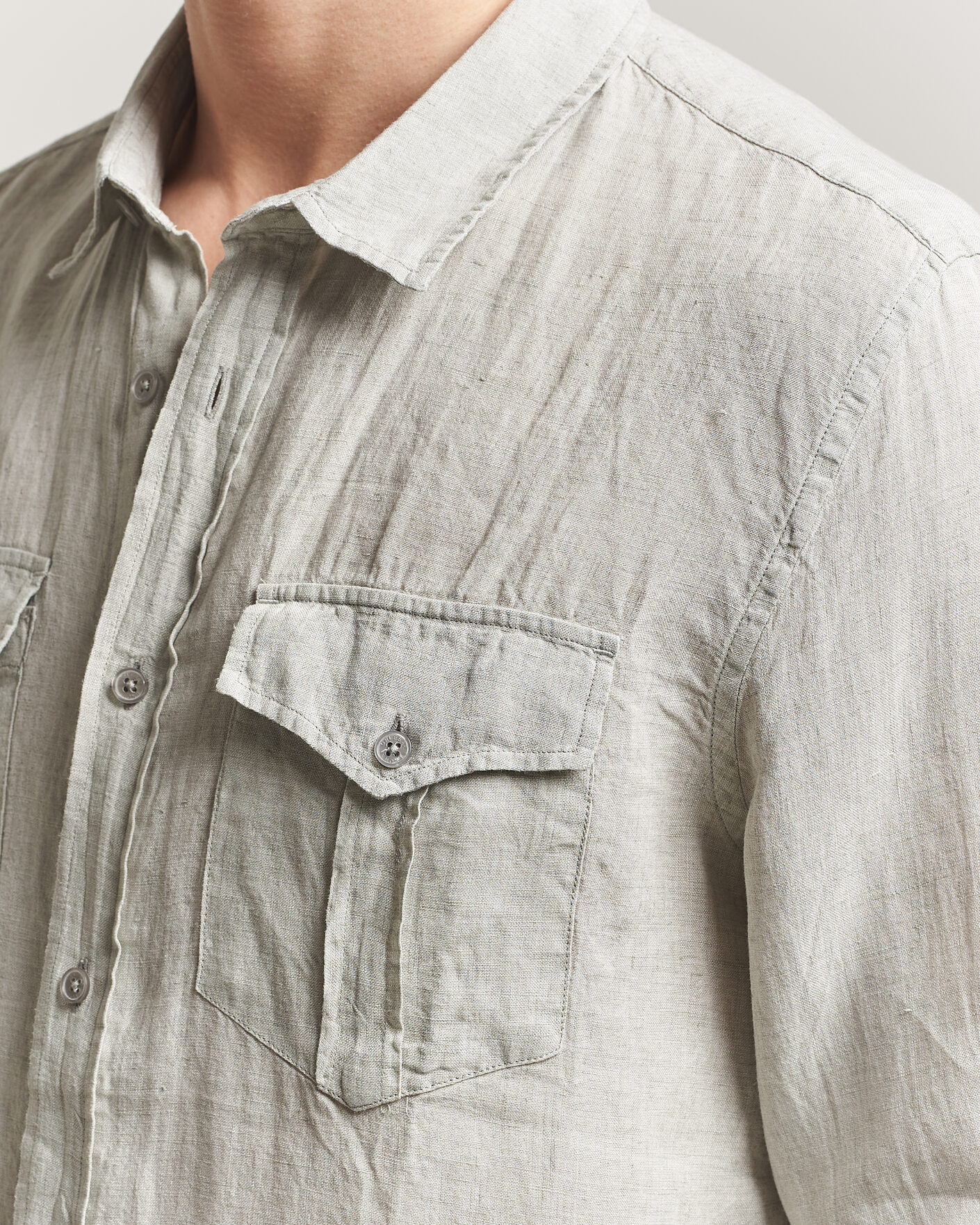 Mies | Kauluspaidat | Orlebar Brown | Coleburn Linen Shirt Cliff Grey