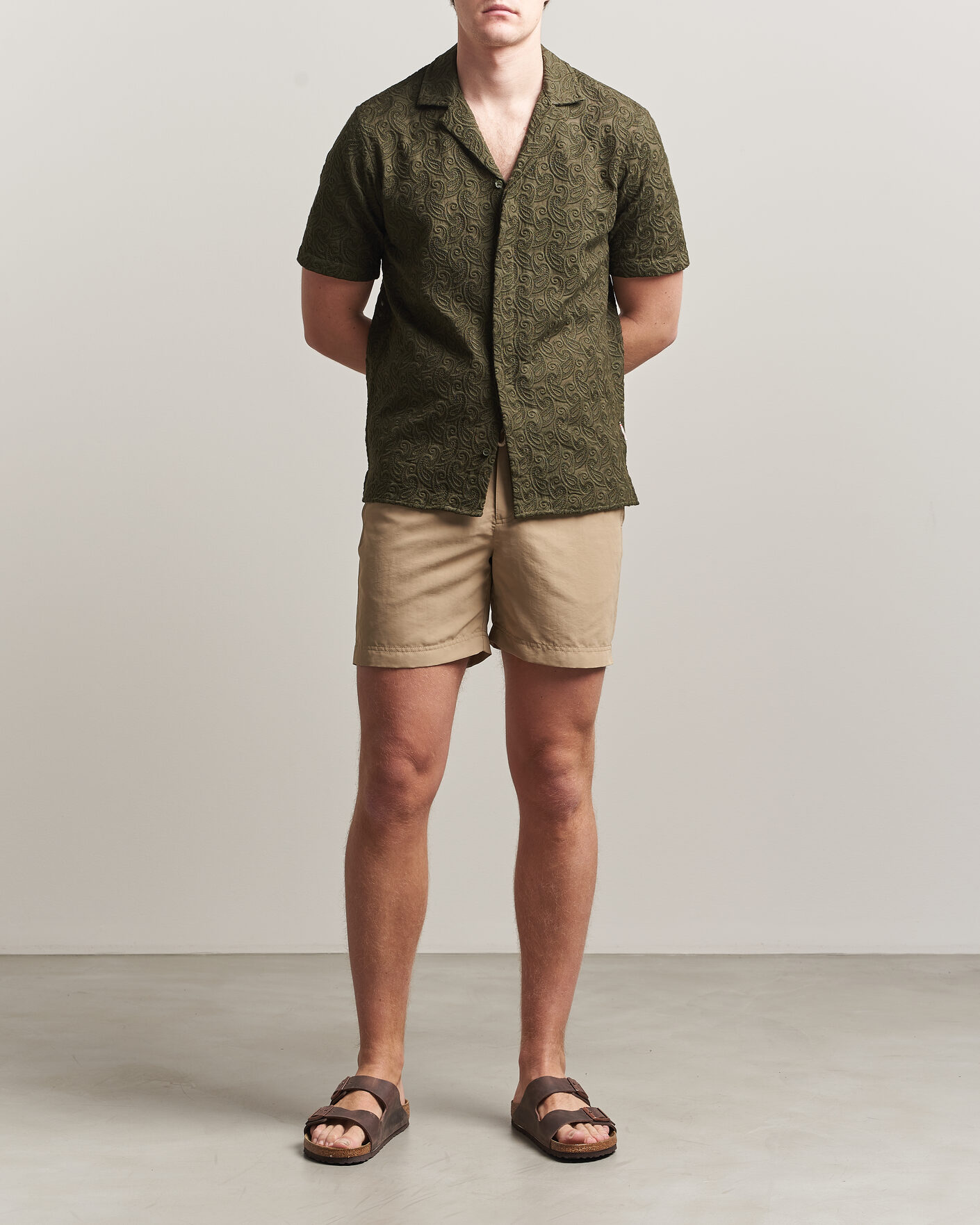 Mies | Kauluspaidat | Orlebar Brown | Maitan Brodery Shirt Bayleaf Green