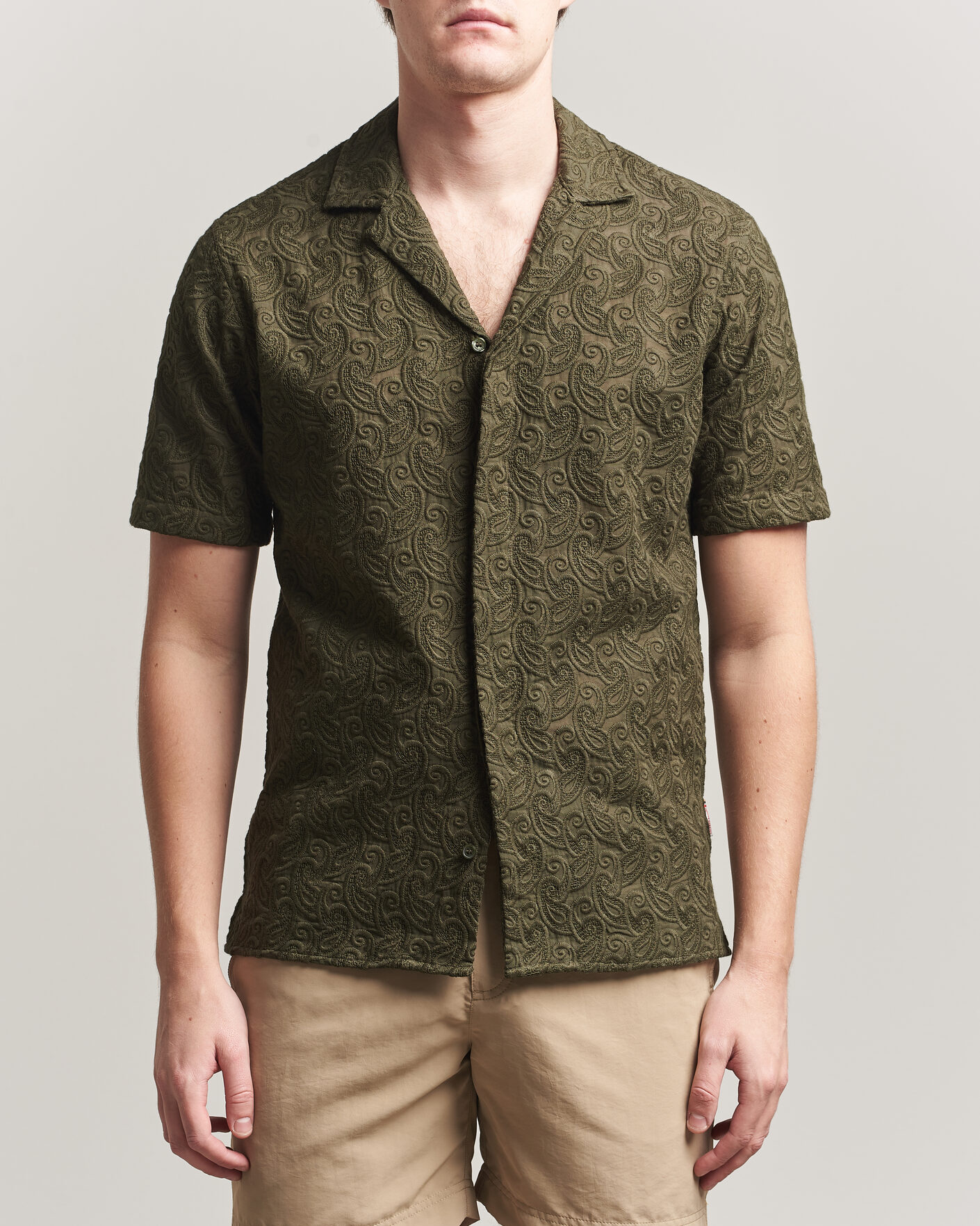 Mies | Kauluspaidat | Orlebar Brown | Maitan Brodery Shirt Bayleaf Green