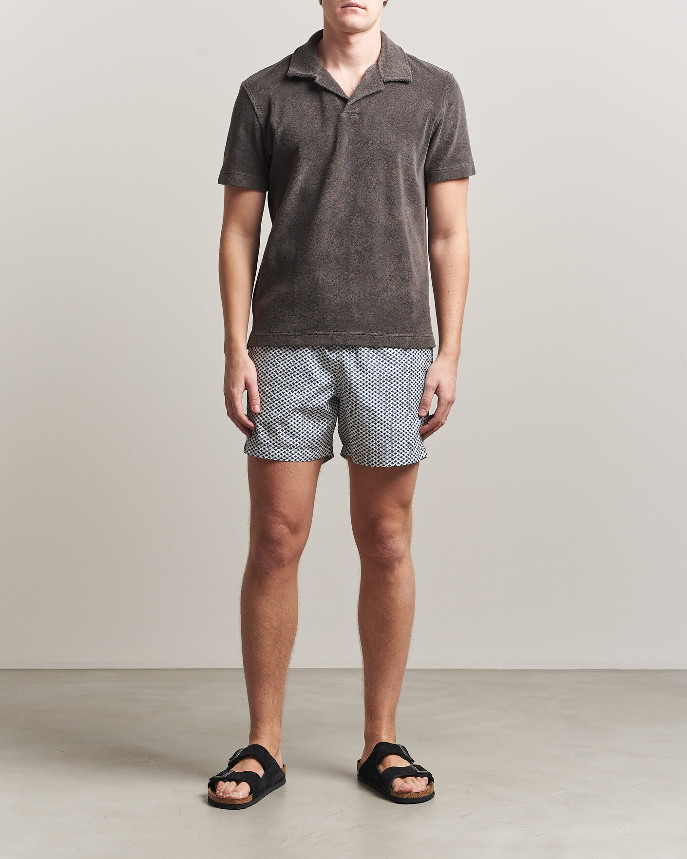 Mies | Pikeet | Orlebar Brown | Terry Resort Polo Elephant Grey