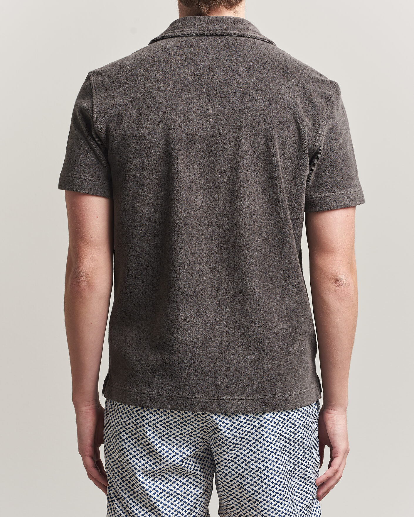 Mies | Pikeet | Orlebar Brown | Terry Resort Polo Elephant Grey