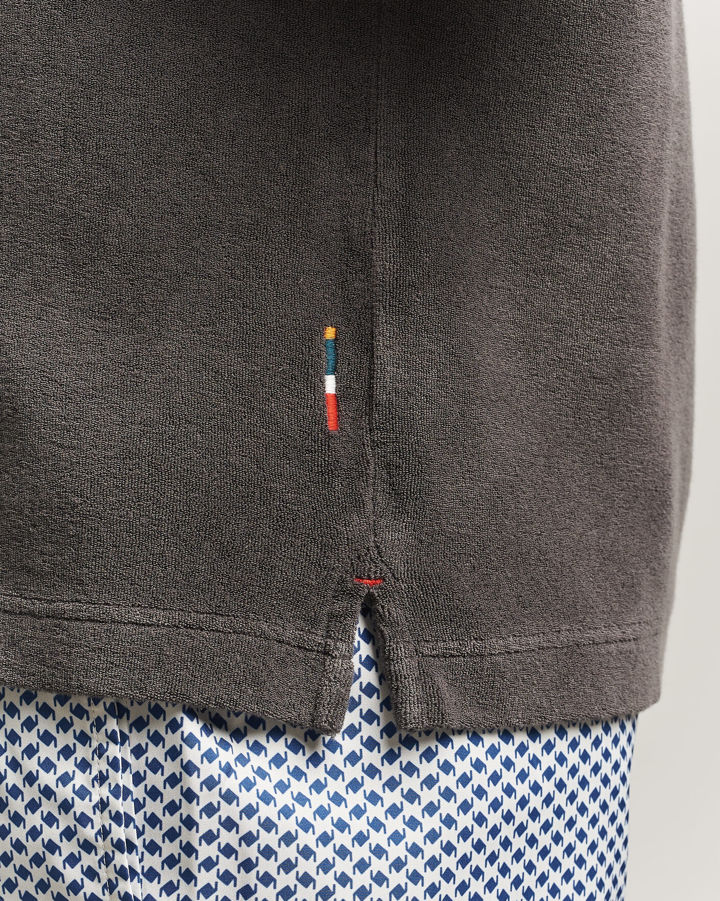 Mies | Pikeet | Orlebar Brown | Terry Resort Polo Elephant Grey