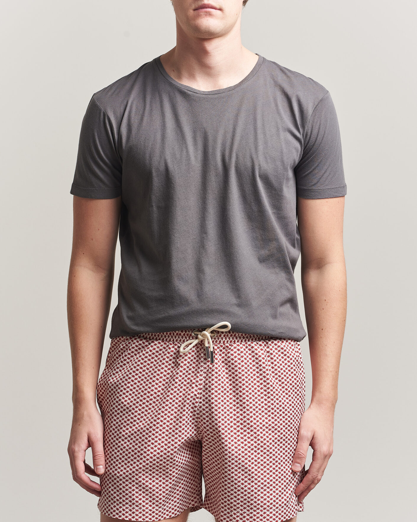 Mies | T-paidat | Orlebar Brown | OB Crew T-Shirt Elephant Grey