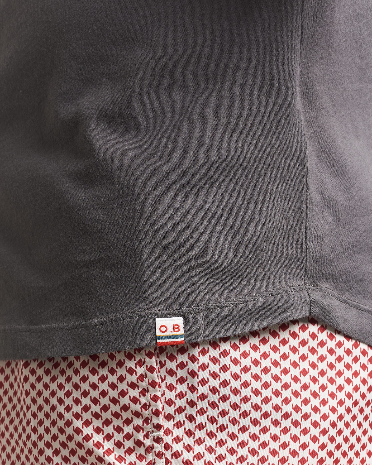 Mies | T-paidat | Orlebar Brown | OB Crew T-Shirt Elephant Grey