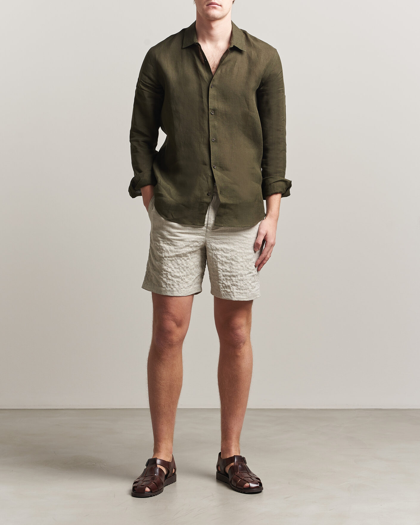 Mies | Shortsit | Orlebar Brown | Alex Sereno Herringbone Shorts Light Dijon