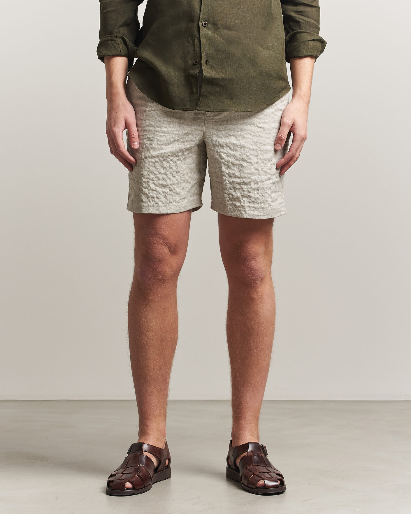 Mies | Shortsit | Orlebar Brown | Alex Sereno Herringbone Shorts Light Dijon