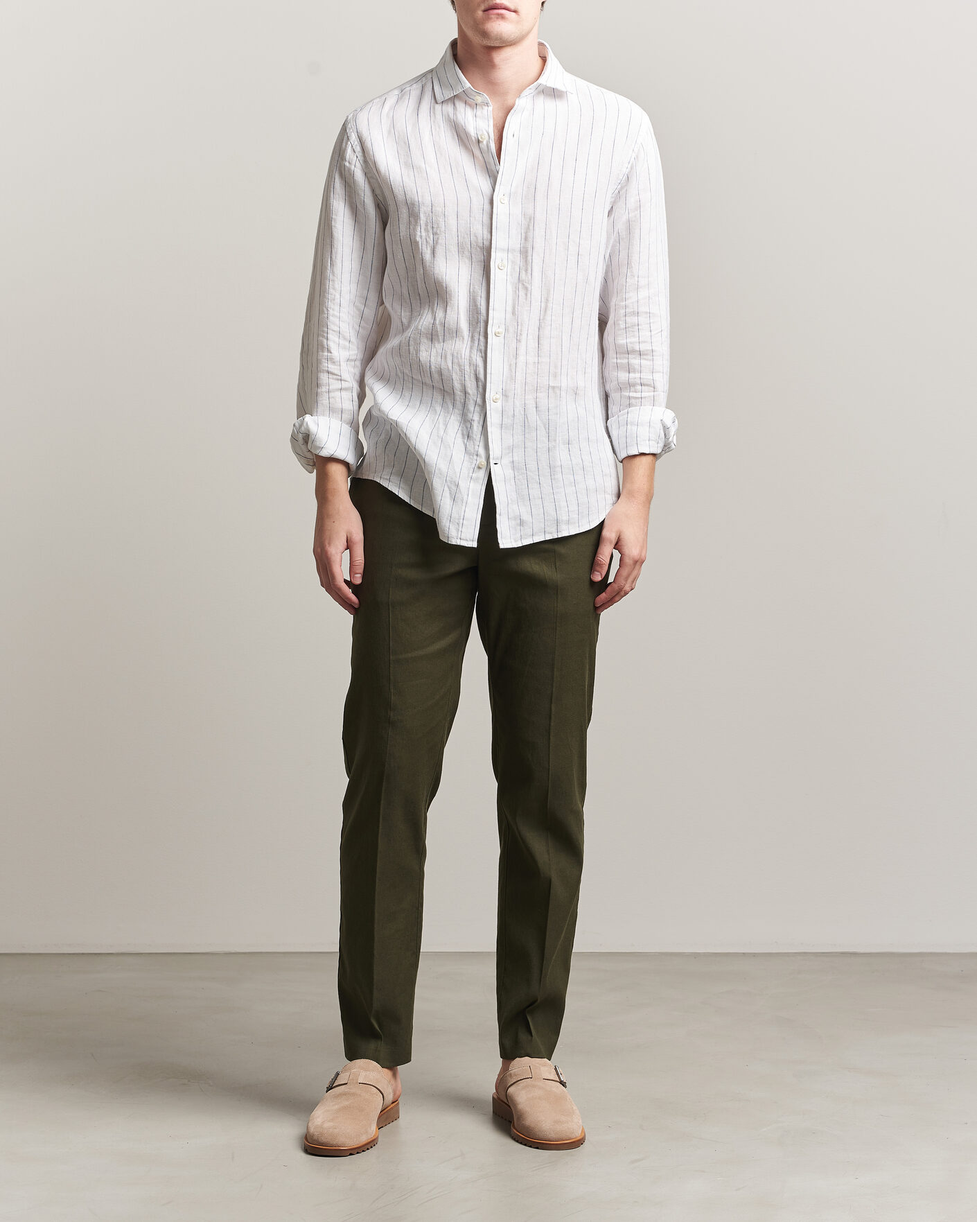 Mies | Housut | Orlebar Brown | Ray Linen Pants Bayleaf Green