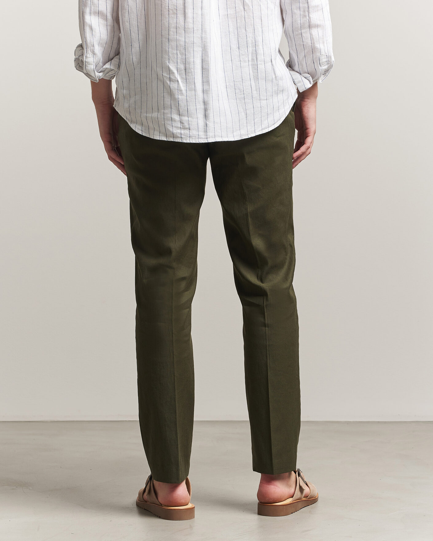 Mies | Housut | Orlebar Brown | Ray Linen Pants Bayleaf Green
