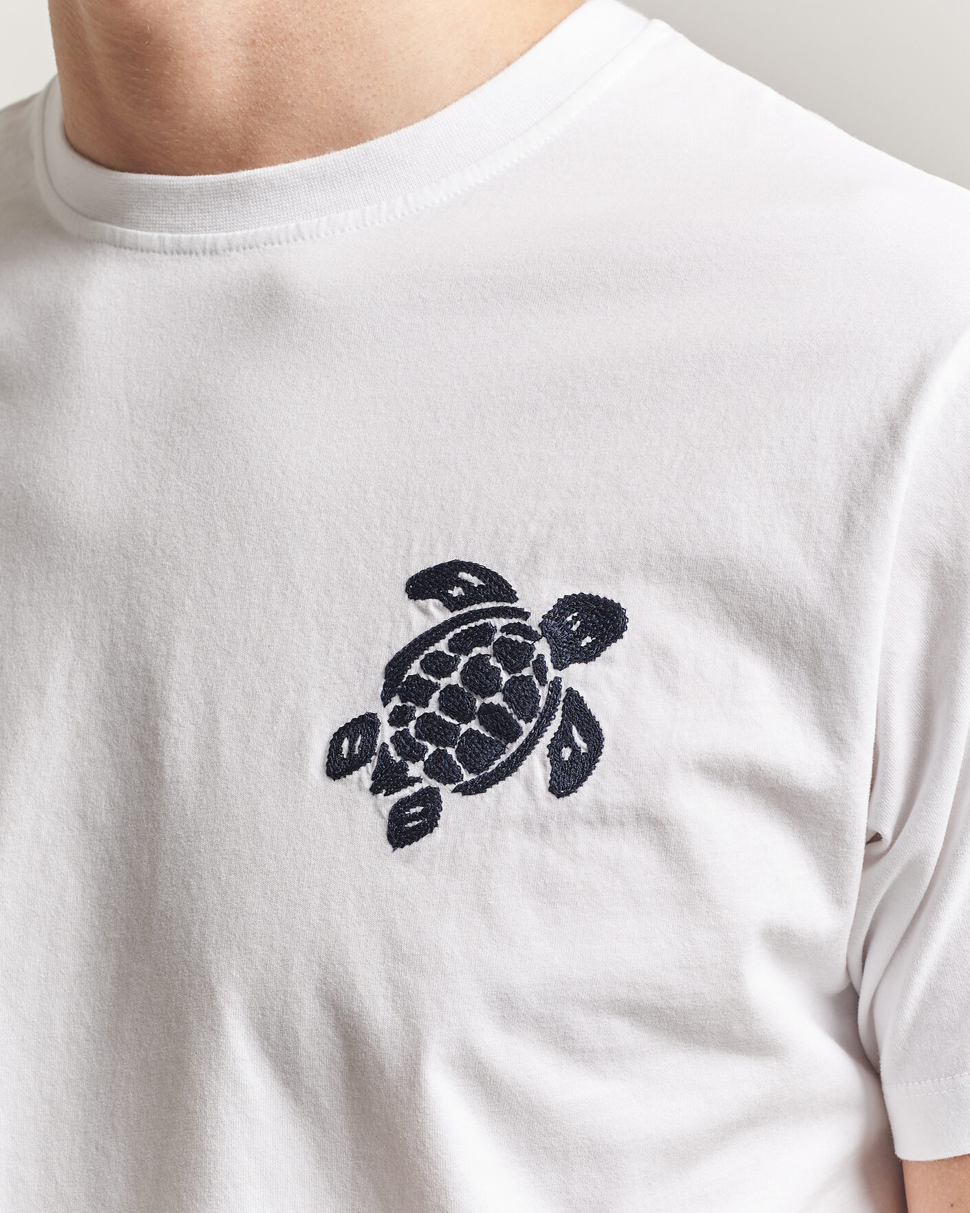 Mies | T-paidat | Vilebrequin | Embroidered Crew Neck T-Shirt Blanc