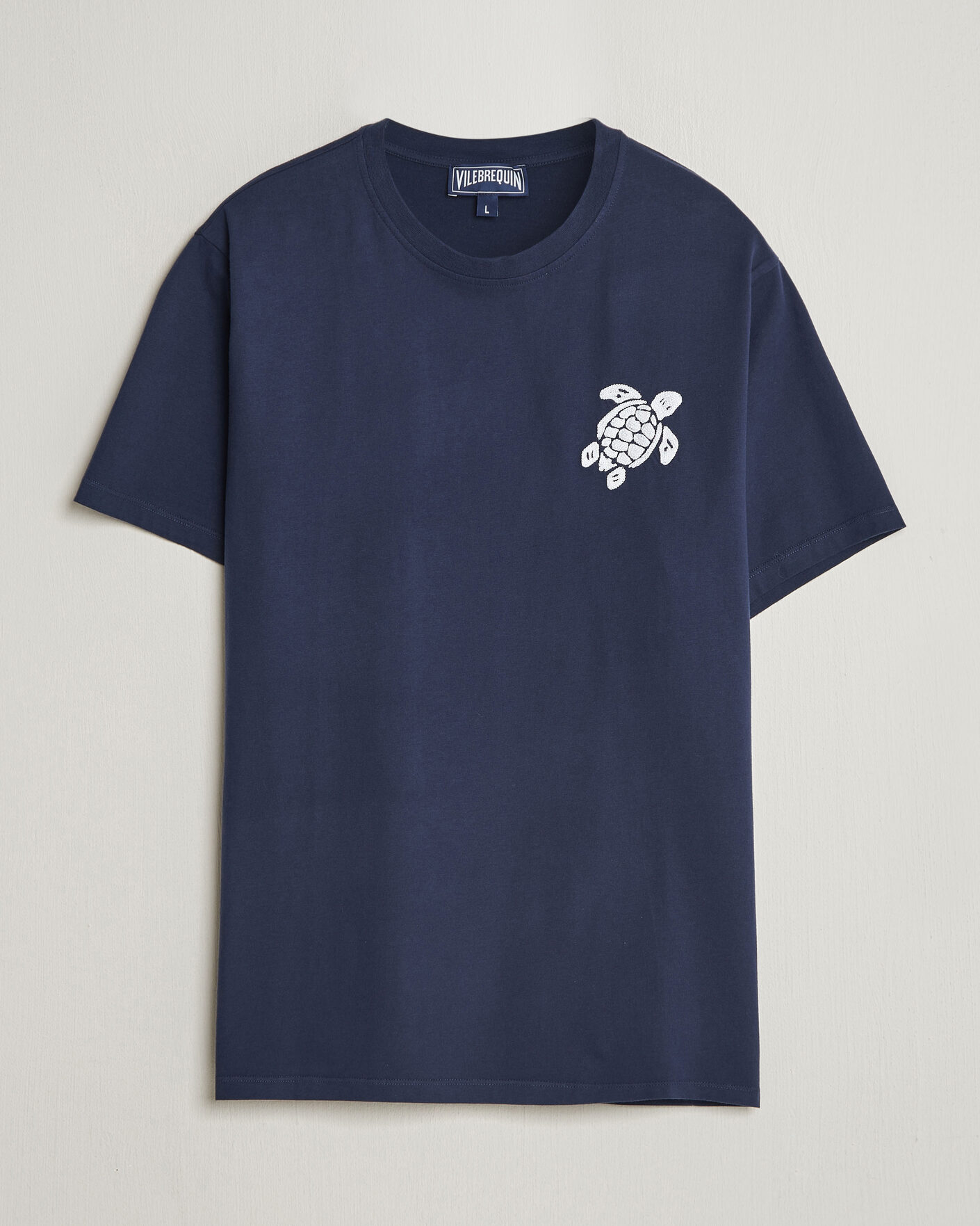 Mies | T-paidat | Vilebrequin | Embroidered Crew Neck T-Shirt Bleu Marine