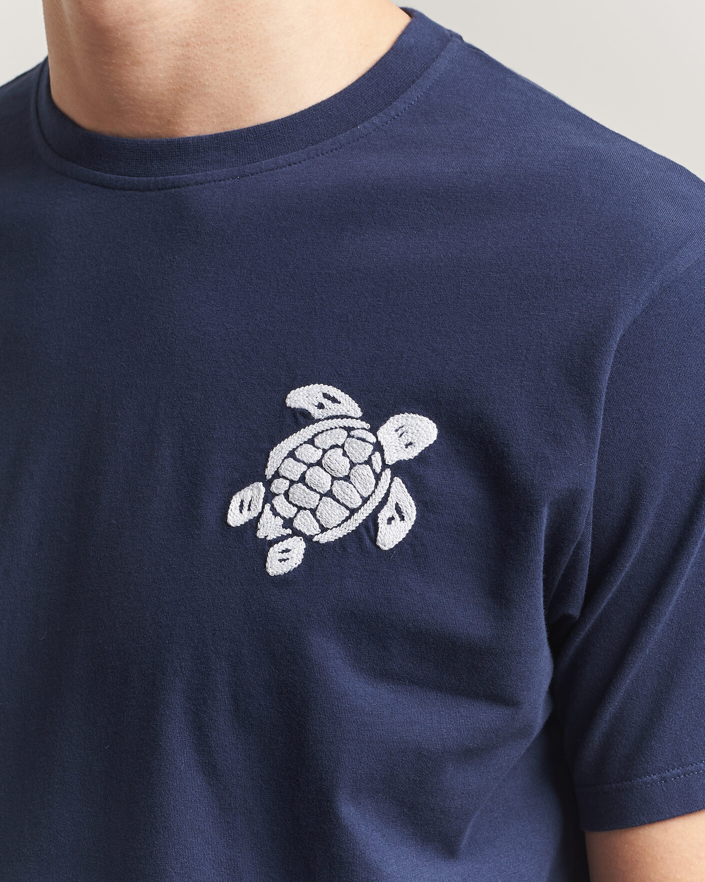 Mies | T-paidat | Vilebrequin | Embroidered Crew Neck T-Shirt Bleu Marine