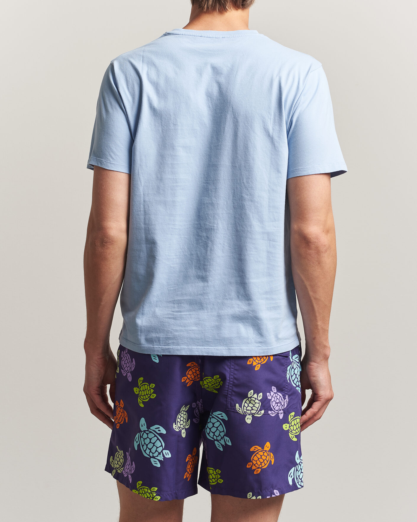 Mies | T-paidat | Vilebrequin | Printed Crew Neck T-Shirt Cloudy Blue