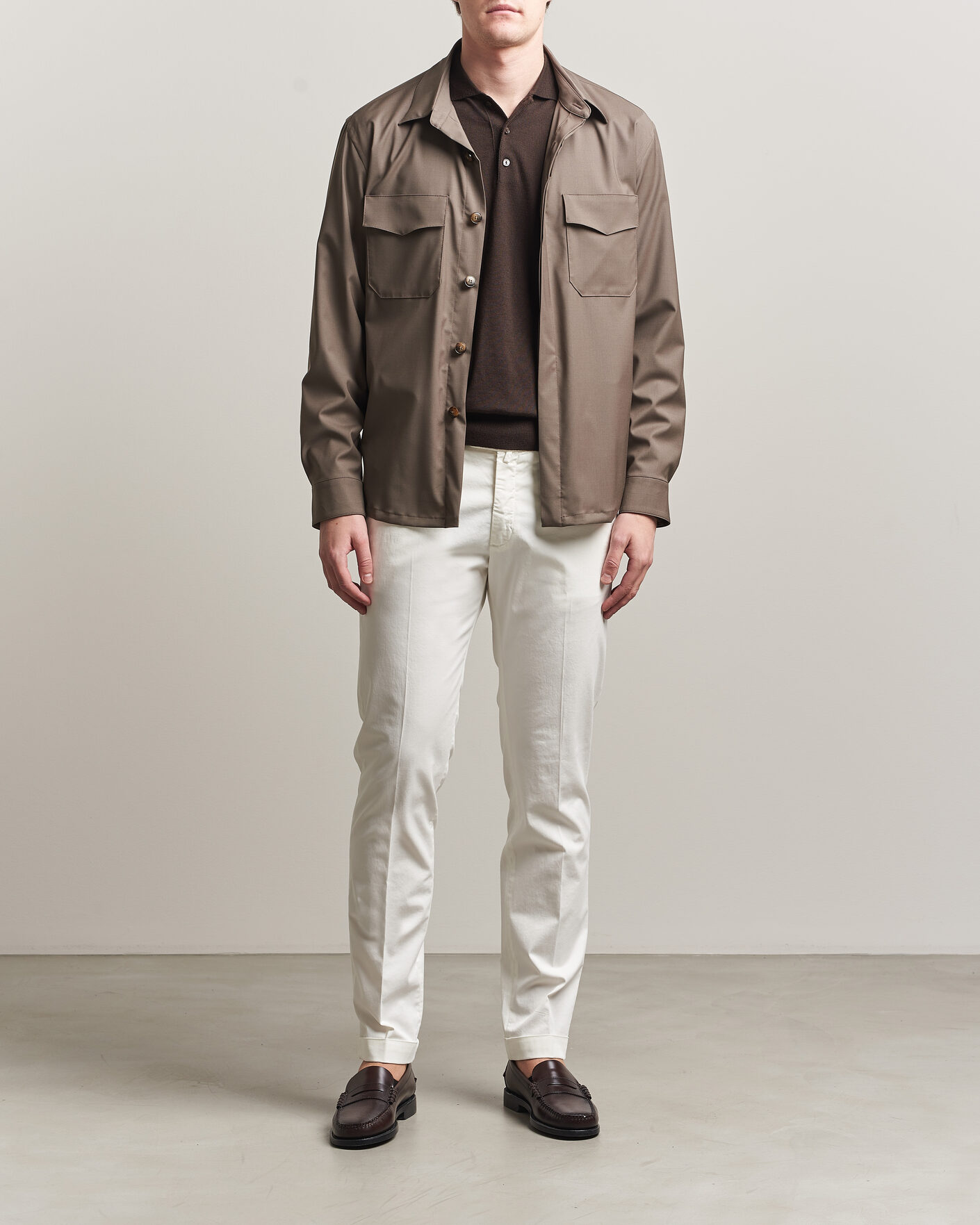 Mies | Housut | Briglia 1949 | Slim Fit Cotton Chinos White