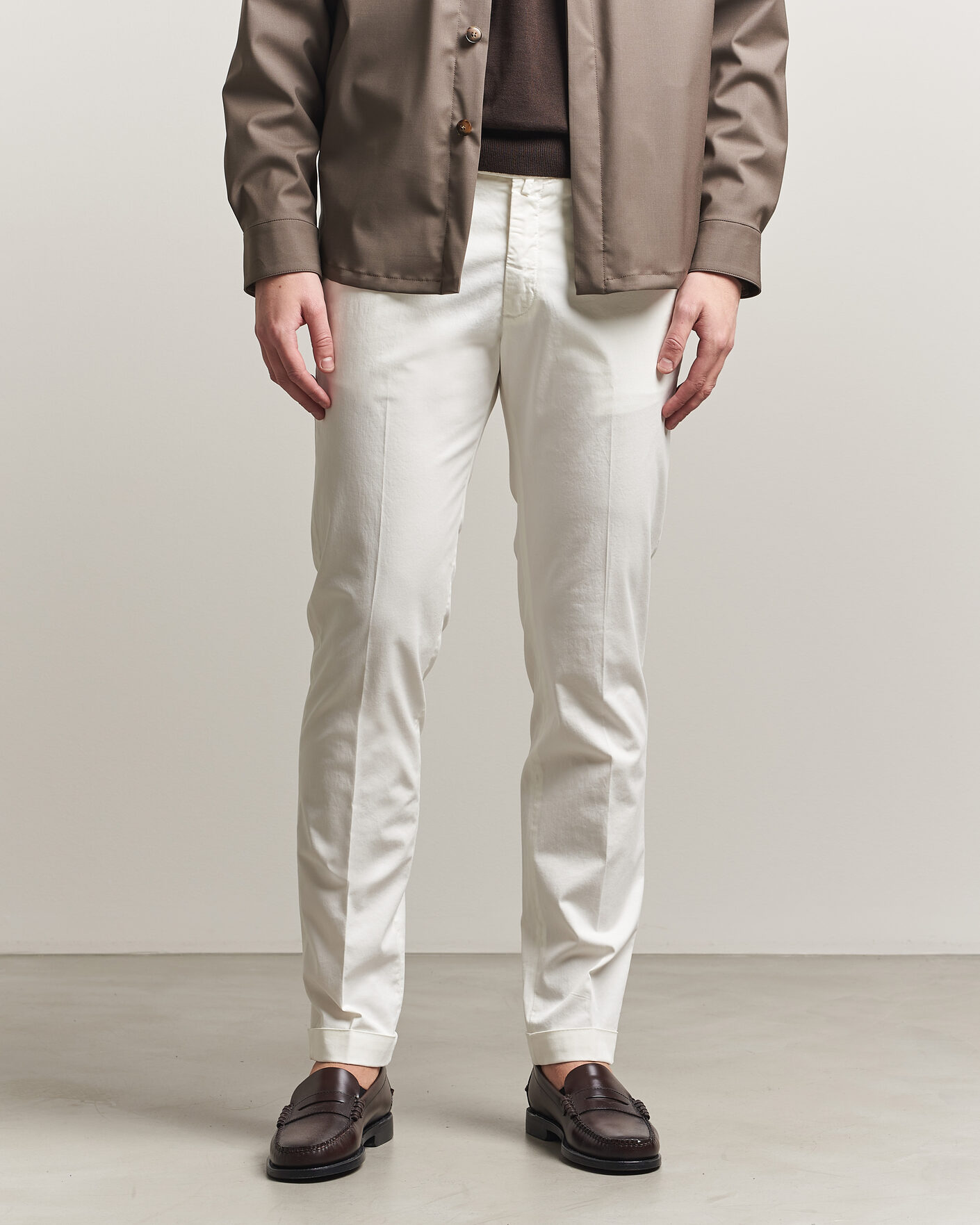 Mies | Housut | Briglia 1949 | Slim Fit Cotton Chinos White